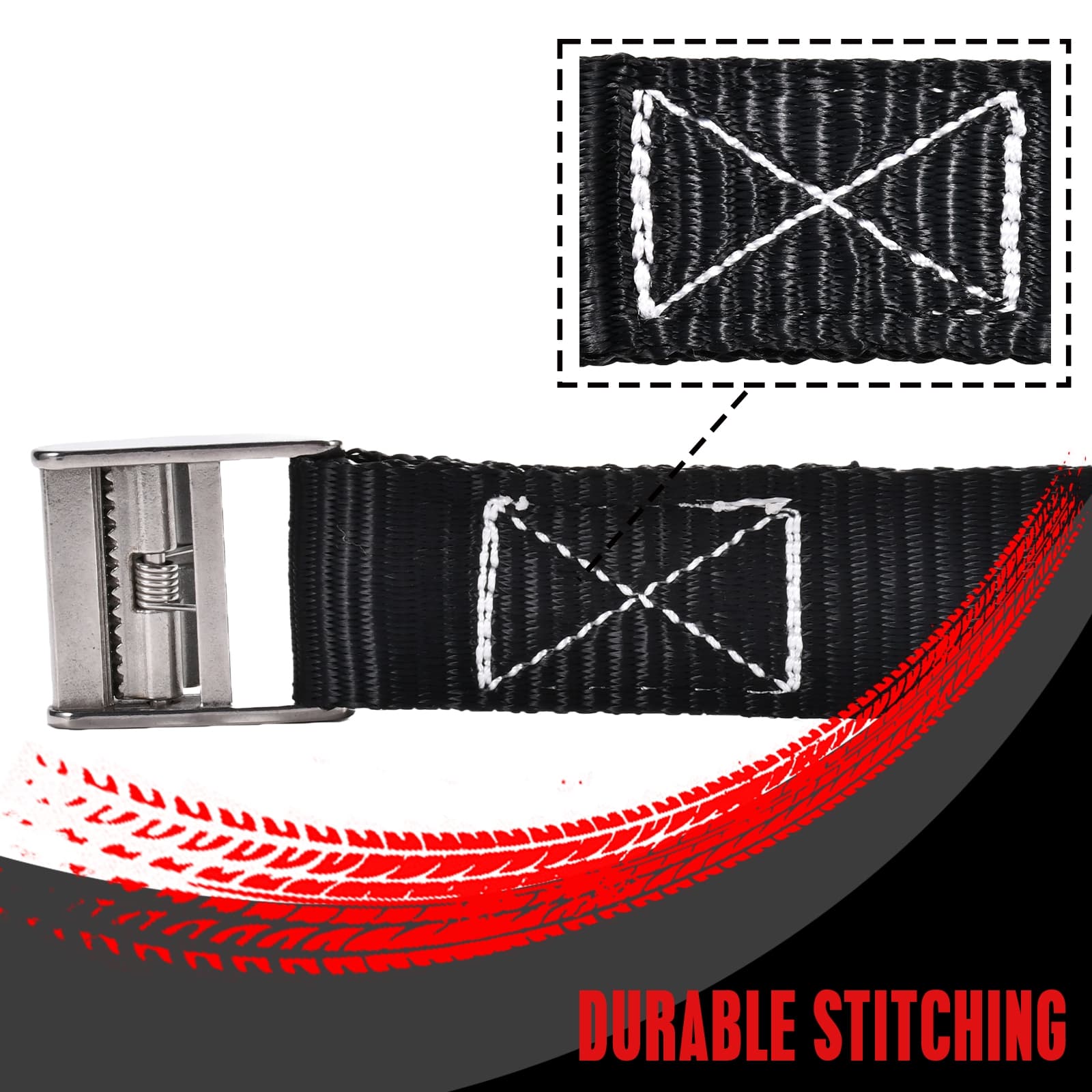 Sangle d'arrimage sans fin 38mm avec boucle à came en acier inoxydable 304 | Résistance 700kg