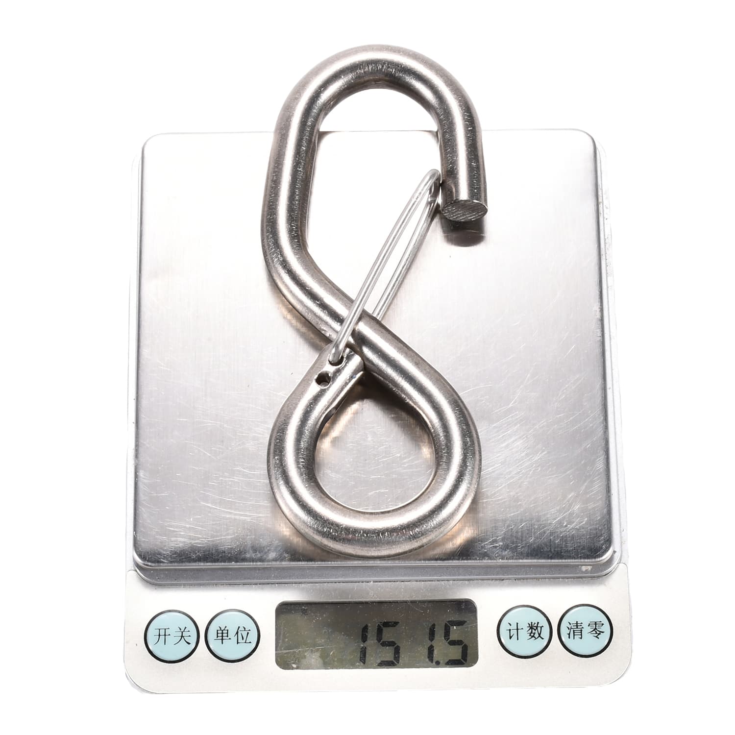 Crochet S de 25 mm en Acier Inoxydable 316 avec Linguet - 800 kg de Rupture