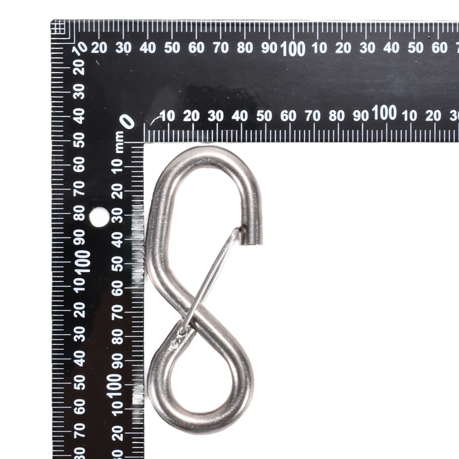 Crochet S de 25 mm en Acier Inoxydable 316 avec Linguet - 800 kg de Rupture