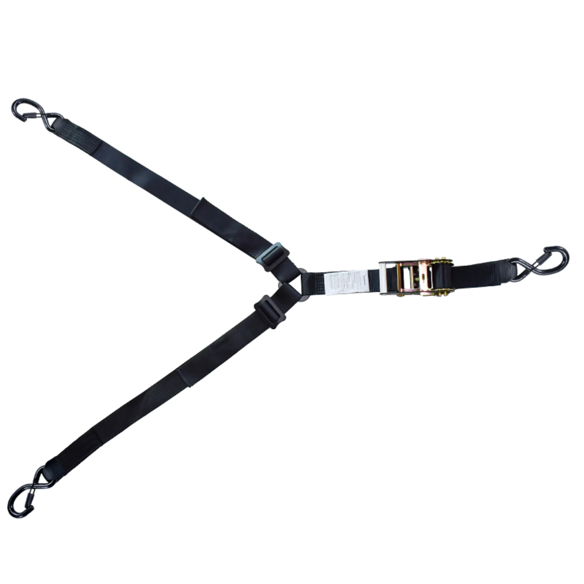 50mm 3-Point Spare Tyre Tie-Down Y-Strap with Spring Loaded S Hooks
