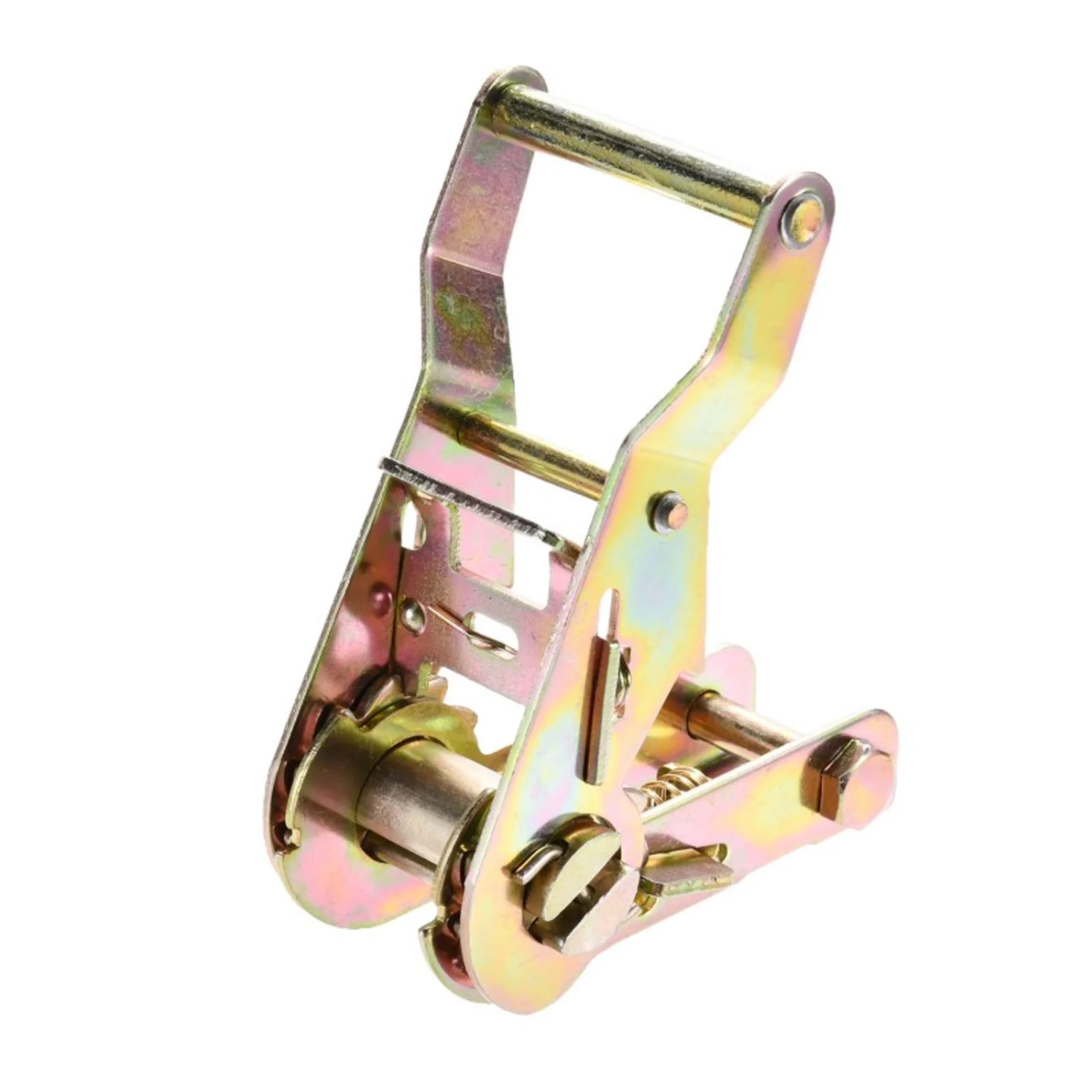 27mm Short Wide Handle Yellow Zinc Chromate Ratchet Buckle - 1500kg BS