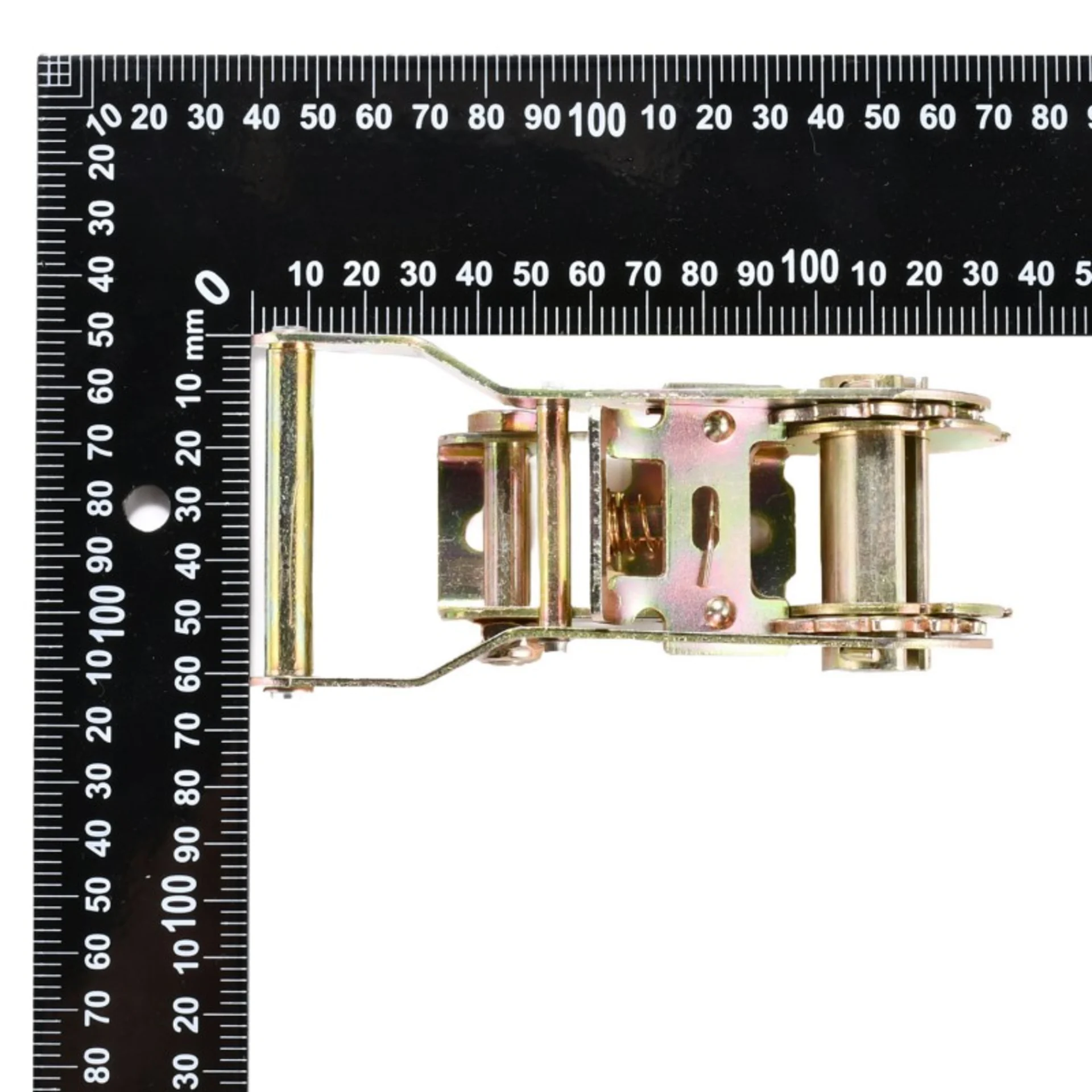 Trinquete de 27mm con mango corto y ancho, galvanizado amarillo - 1500 kg Resistencia