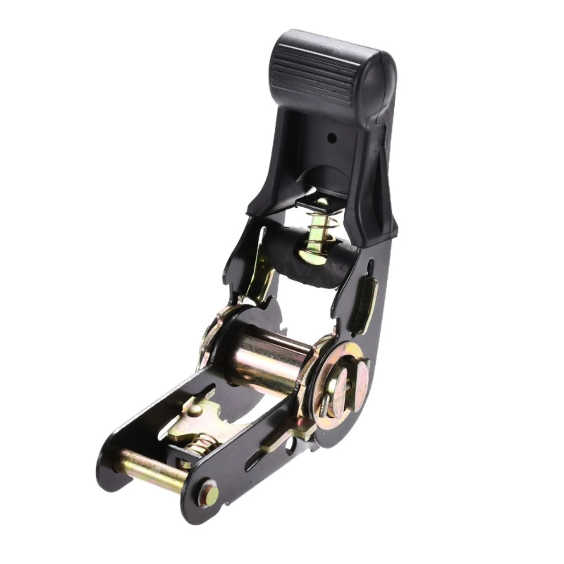 1" Rubber Coated Handle Black Plated Ratchet Buckle - 1760 lbs. BS