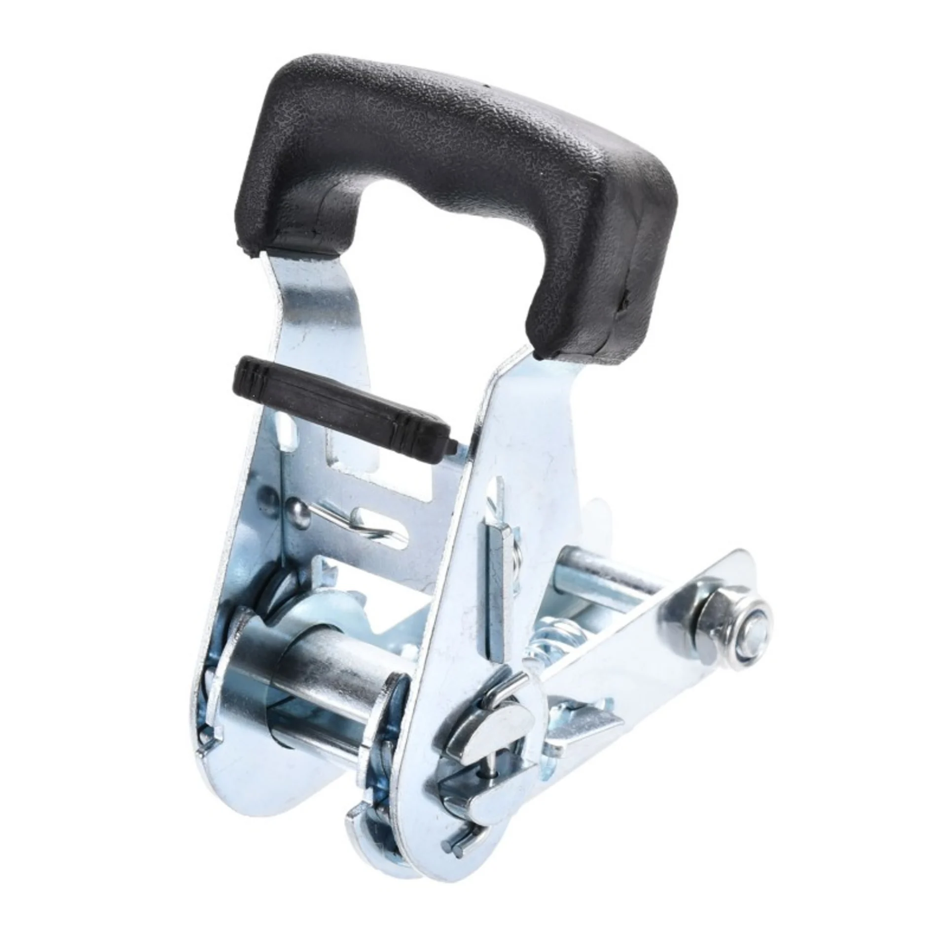 27mm White Zinc Painted Rubber Handle Ratchet Buckle - 1500kg BS