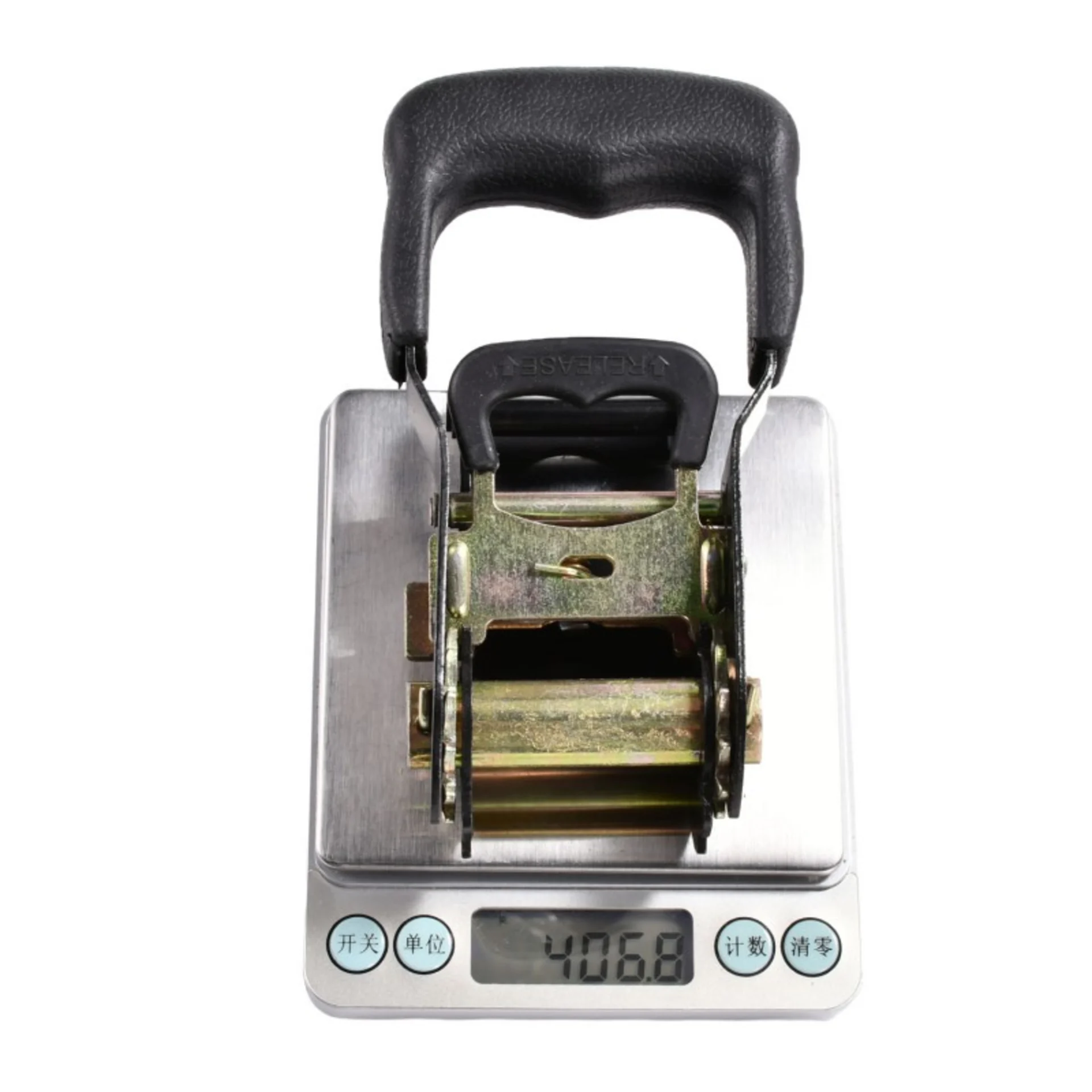 Trinquete de 38mm con mango de goma, acabado negro - 2000 kg Resistencia