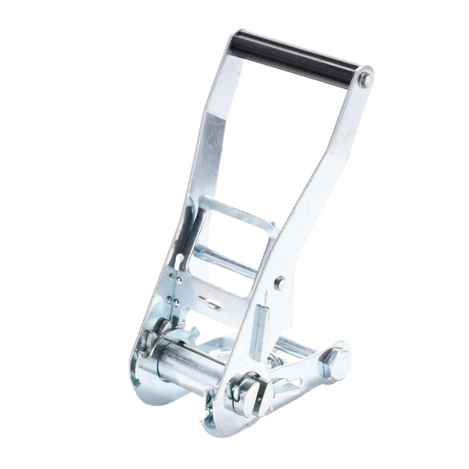 50mm Long Wide Handle White Zinc Plated Ratchet Buckle - 5000kg BS