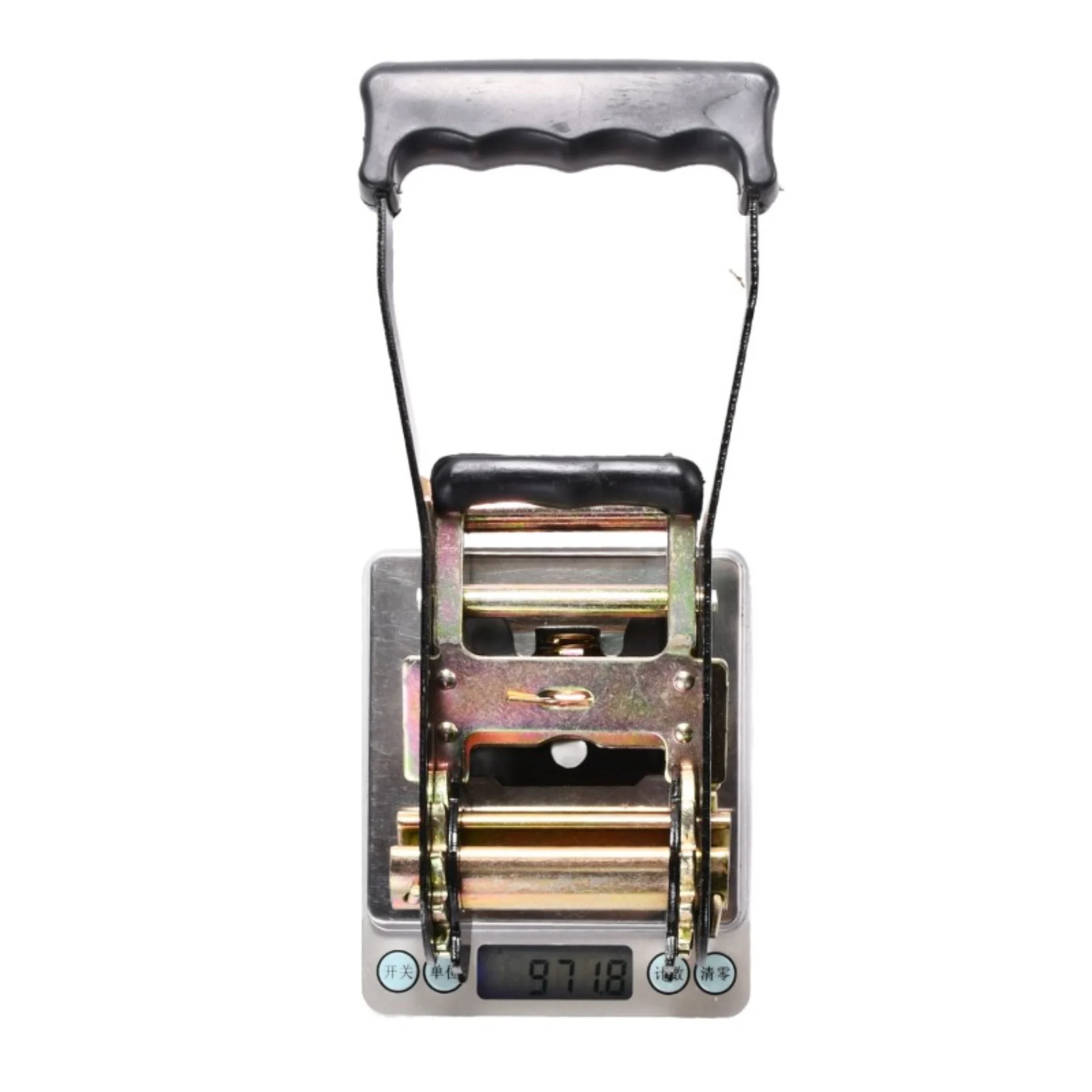 Trinquete de 50mm con mango de goma, recubrimiento E-coat negro - 5000 kg Resistencia