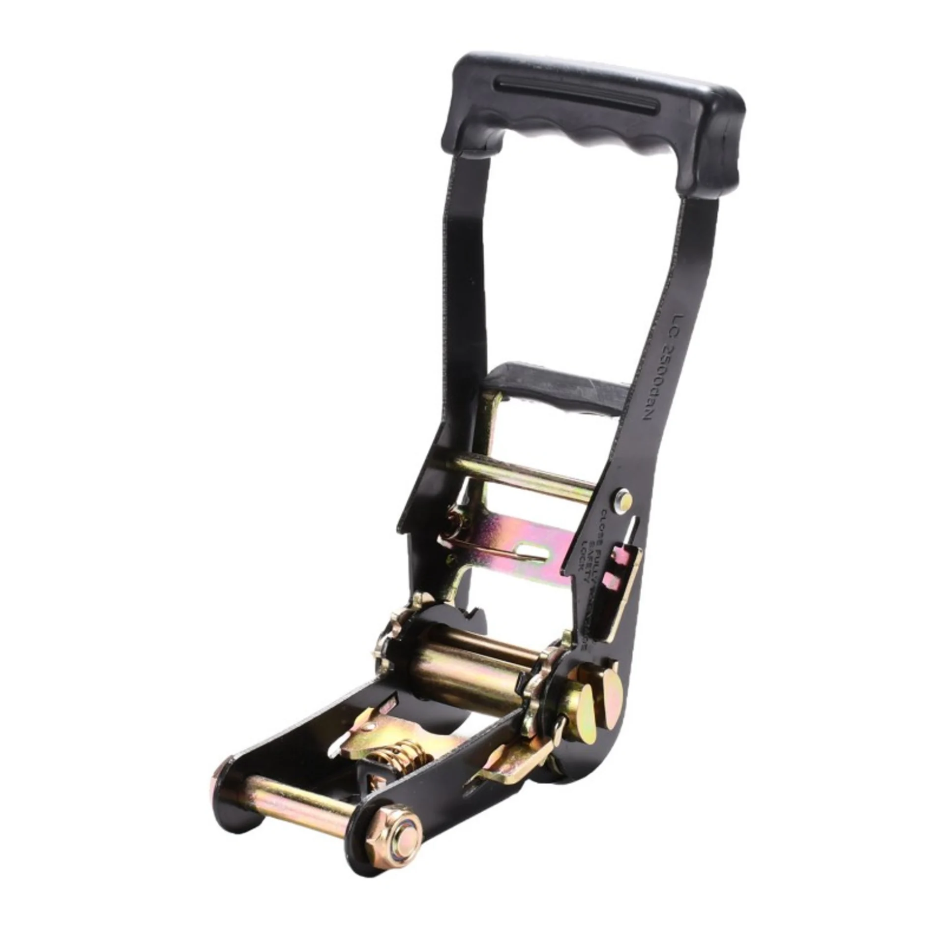 Trinquete de 50mm con mango de goma, recubrimiento E-coat negro - 5000 kg Resistencia