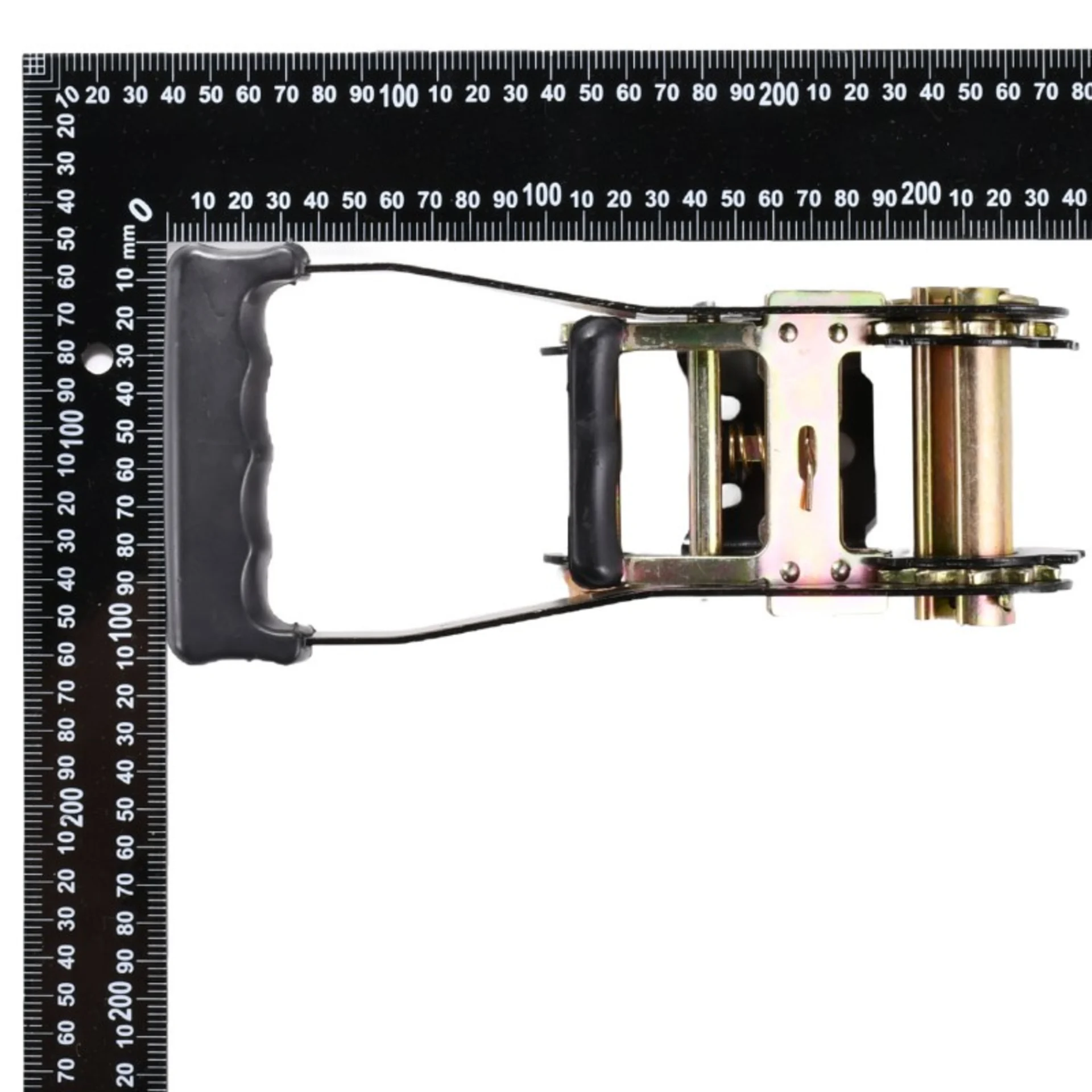 Trinquete de 50mm con mango de goma, recubrimiento E-coat negro - 5000 kg Resistencia