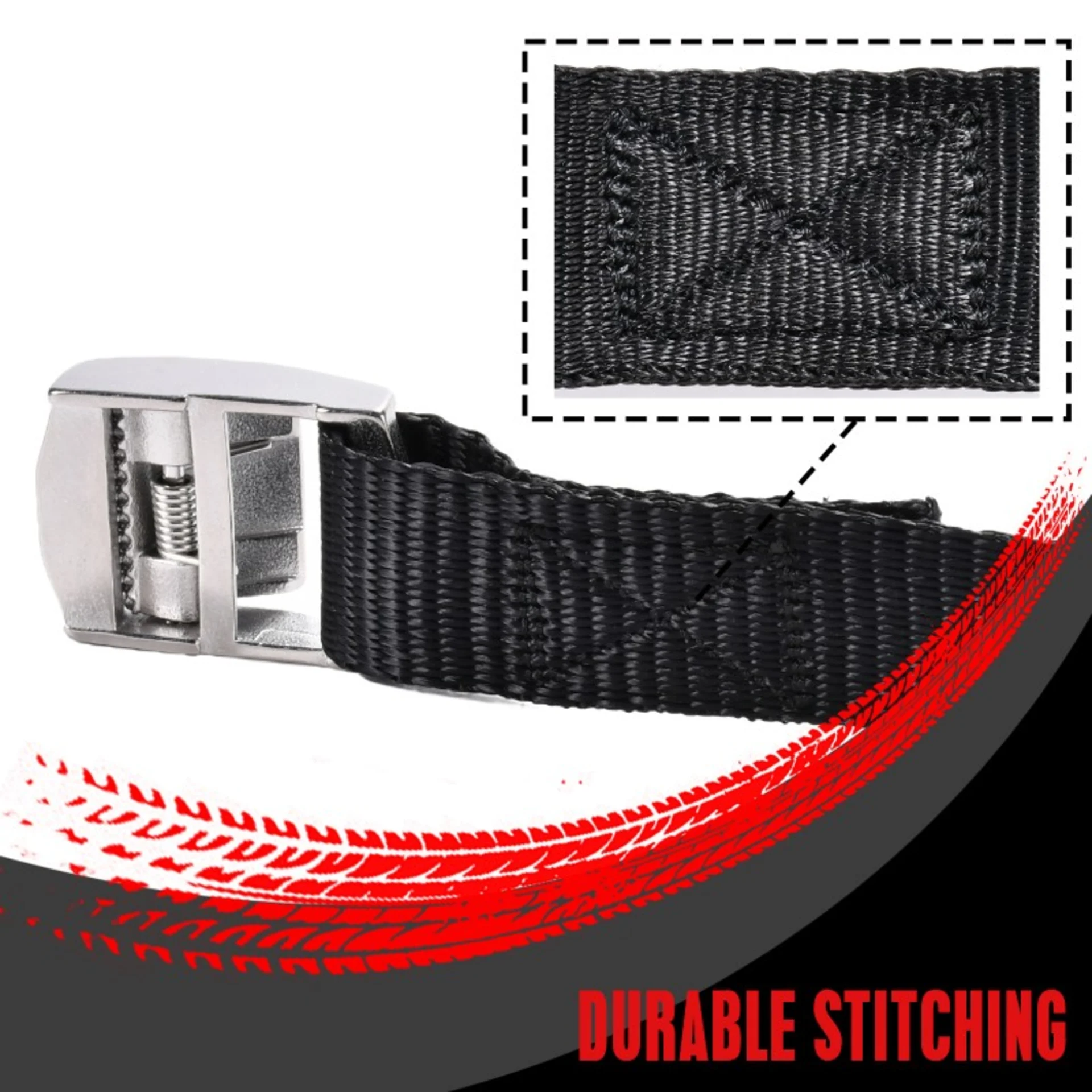 1" 304 Stainless Steel Cam Buckle Tie Down Strap - 770 lbs. BS