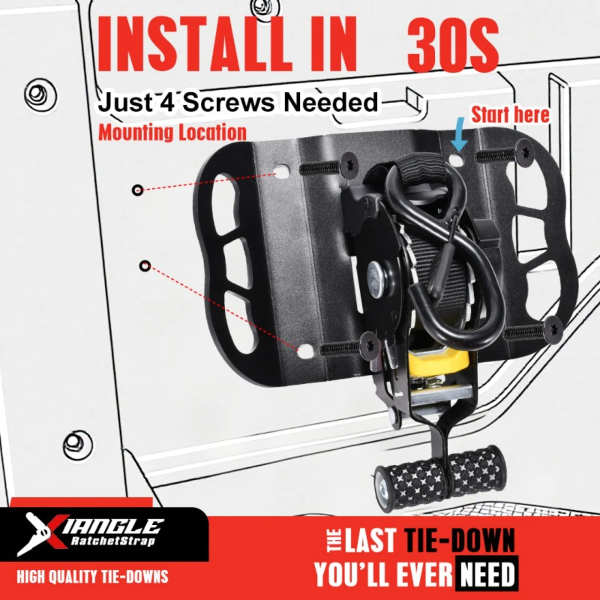 Premier Retractable Tie-Down System for the Ford F-150 with Mountable Bracket