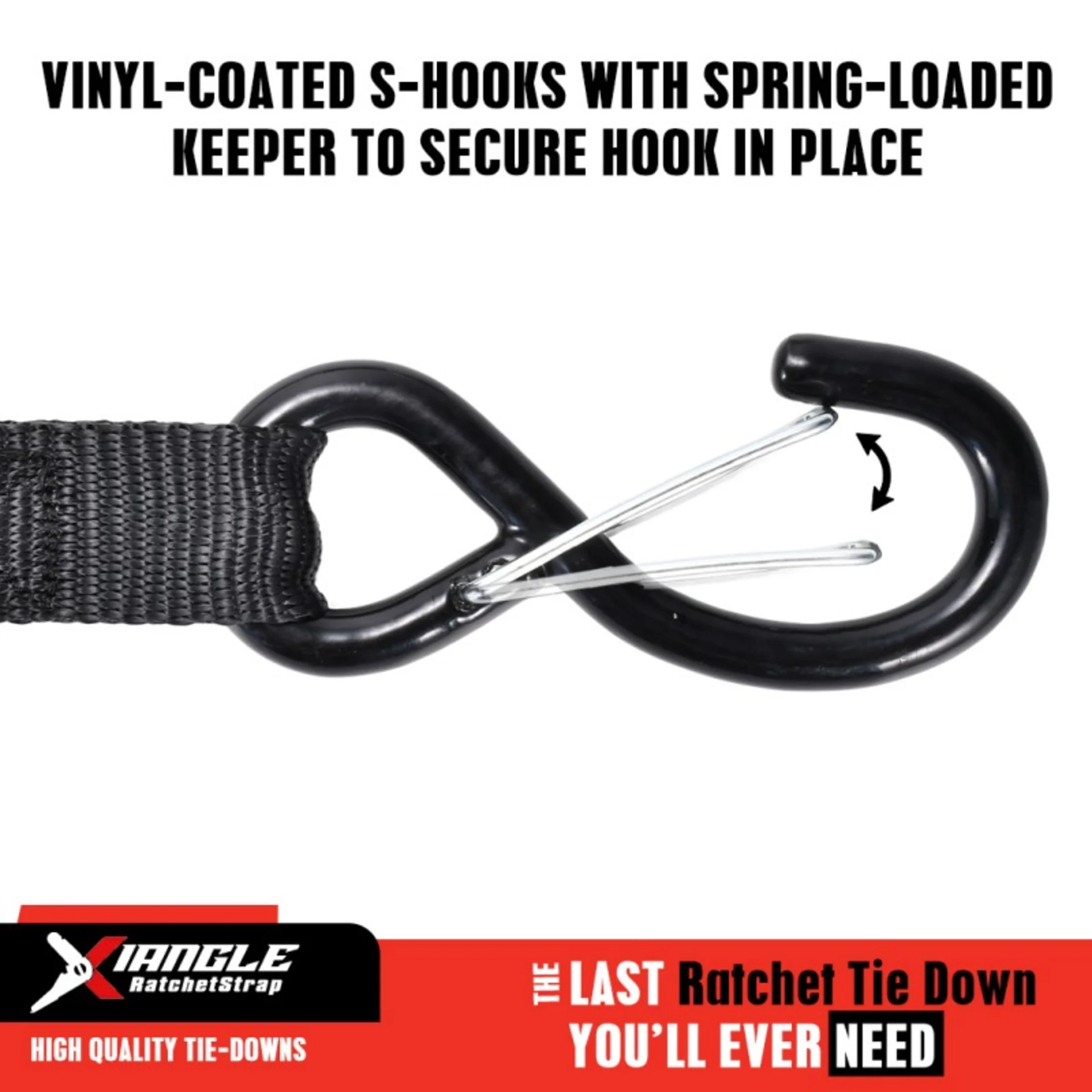 Cinta Acolchada con Hebilla de Leva y Gancho S con Seguro, 25mm - 500kg