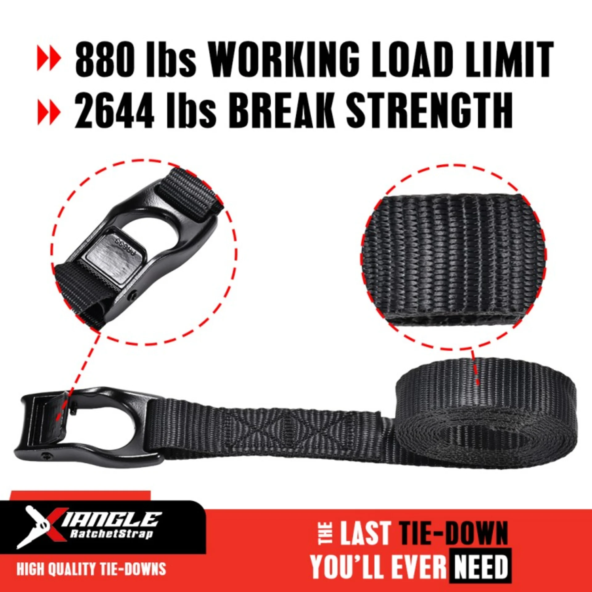 1" New Design Heavy Duty Cam Buckle Endless Tie Down Strap