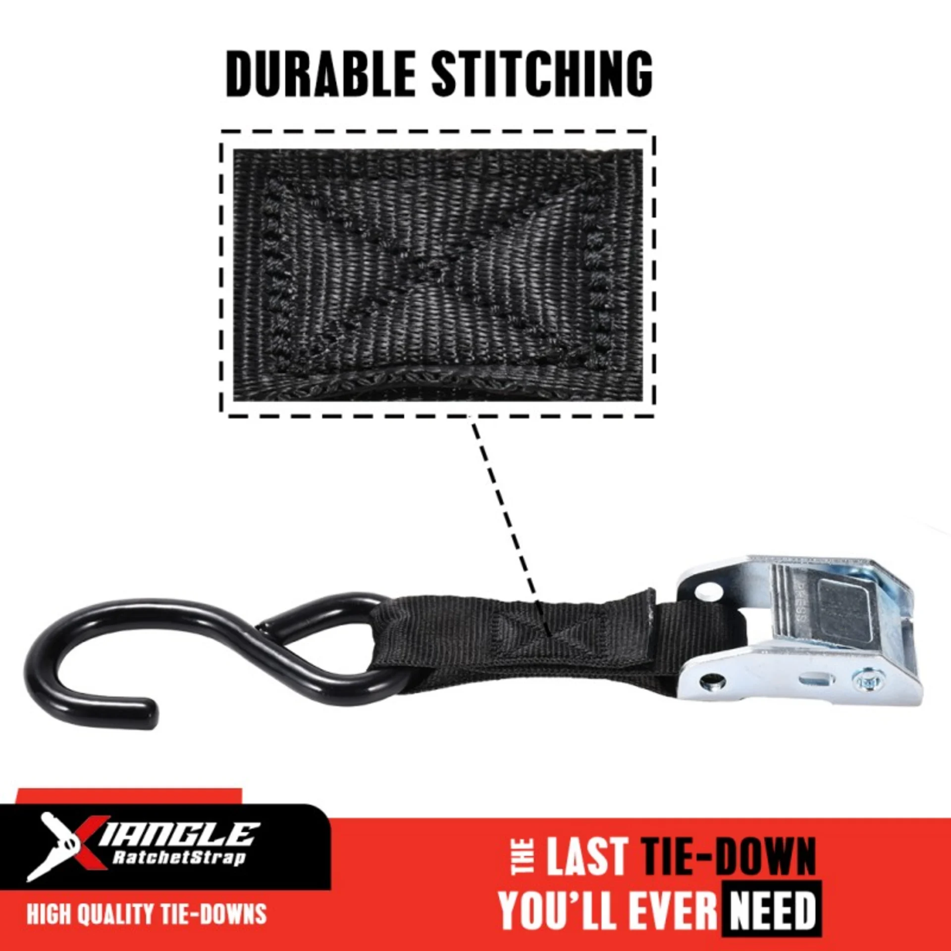 Cinta con Hebilla de Leva y Mosquetón M8, 25mm - 550kg