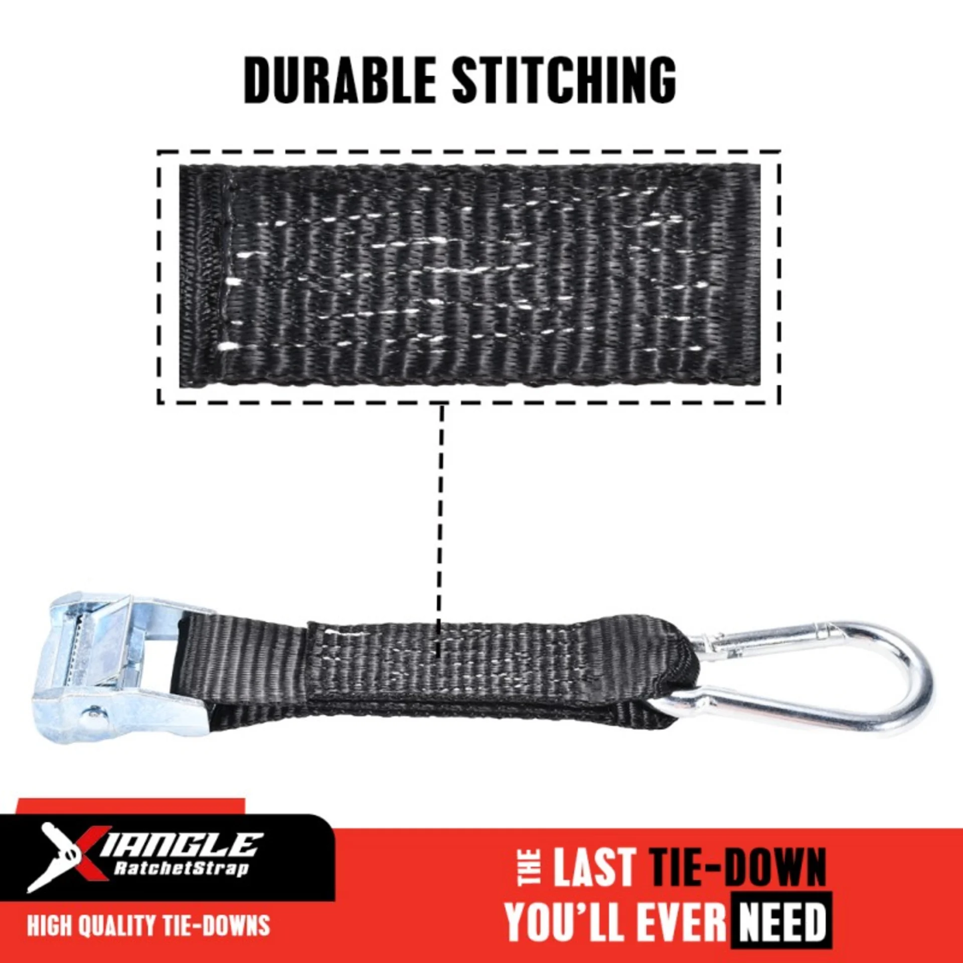 Cinta con Hebilla de Leva y Mosquetón M10, 38mm - 884kg