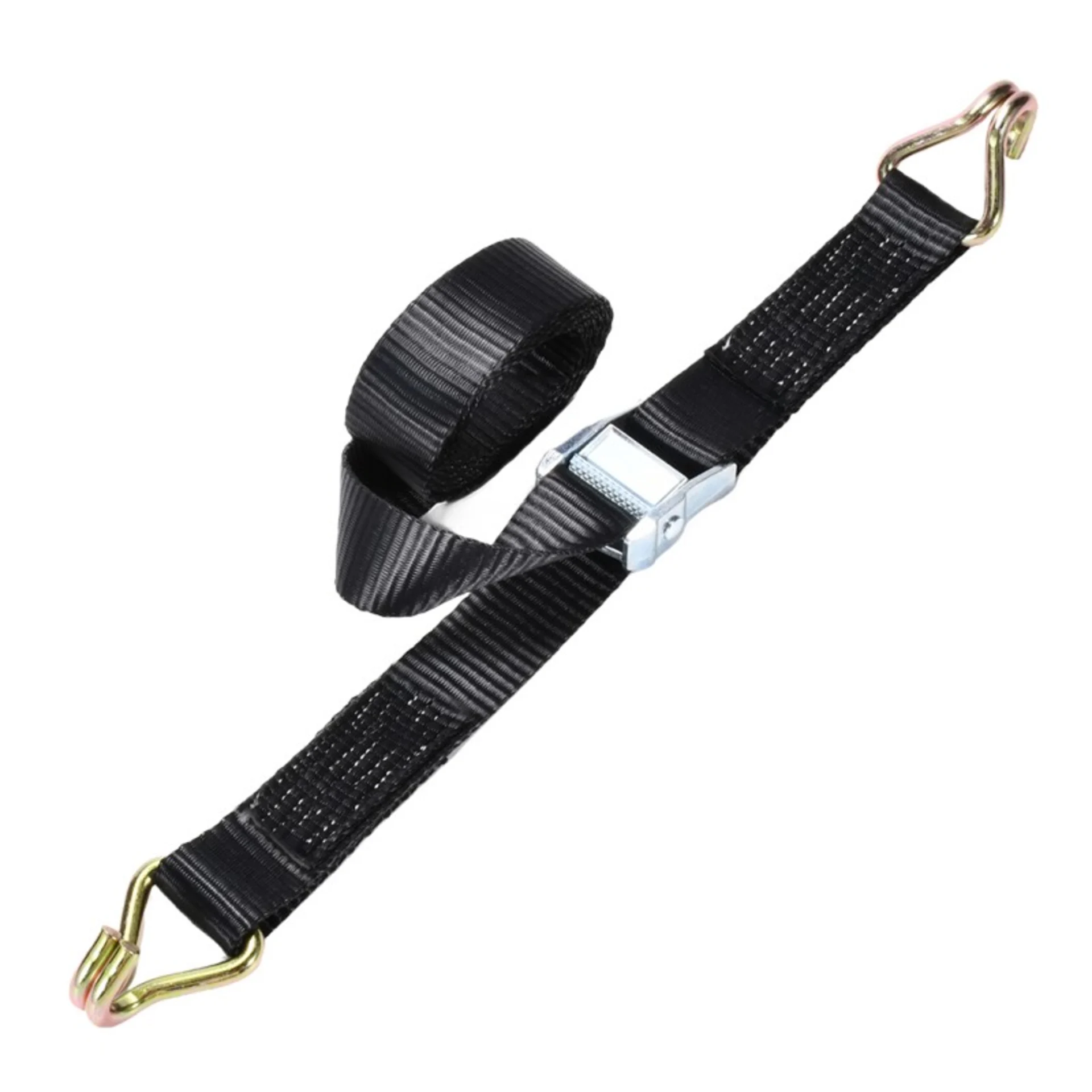 38mm White Zinc Cam Buckle Strap with Double J-Hook - 900kg BS