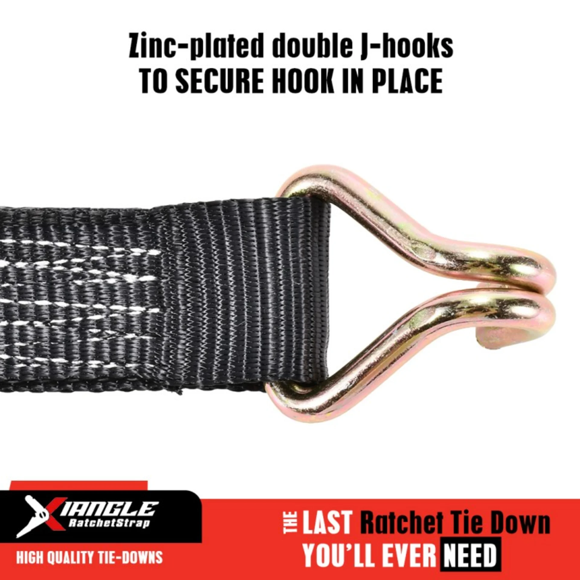 Cinta con Hebilla de Leva y Gancho Doble J, 38mm - 900kg