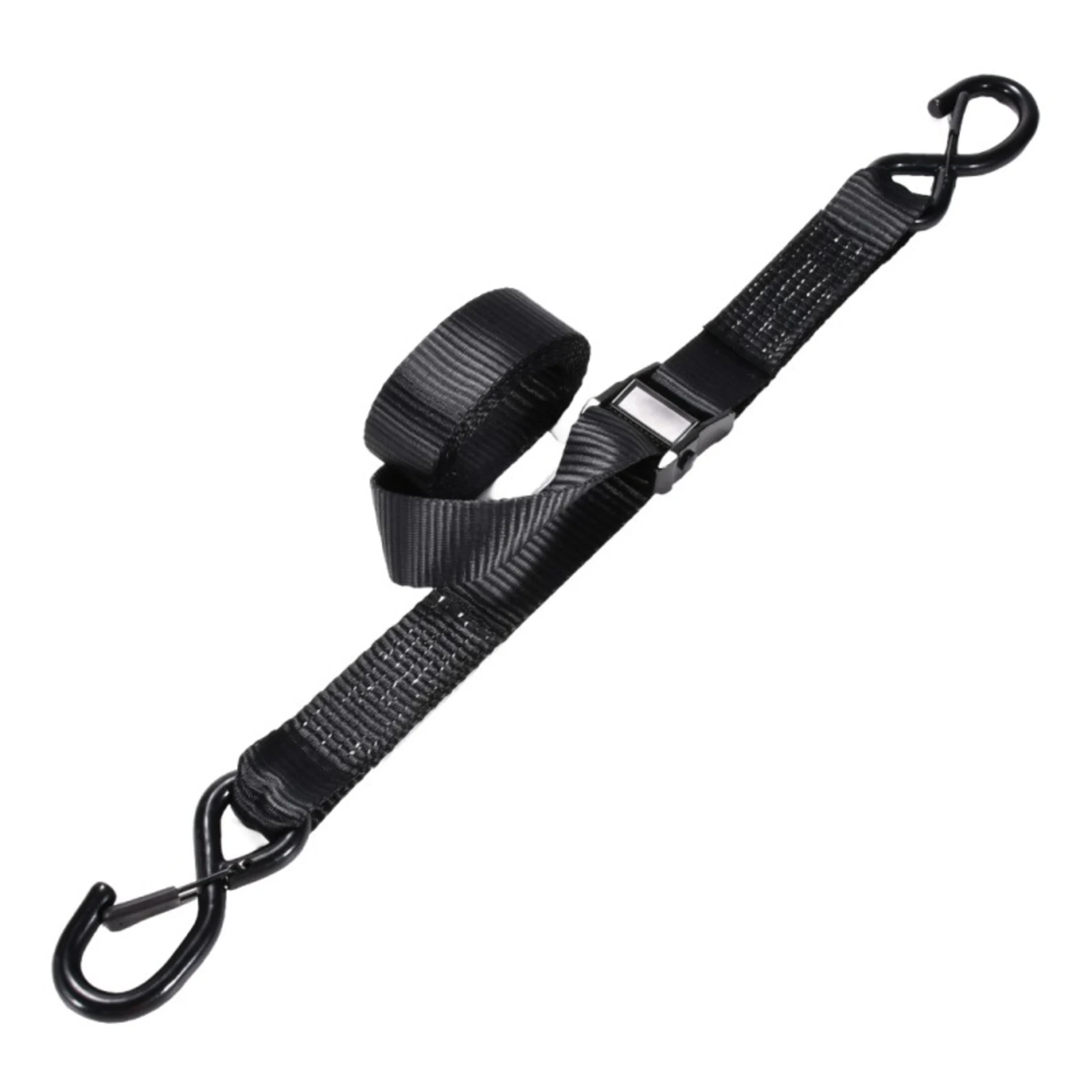 38mm White Zinc Cam Buckle Strap with Spring Loaded S-Hook - 900kg BS