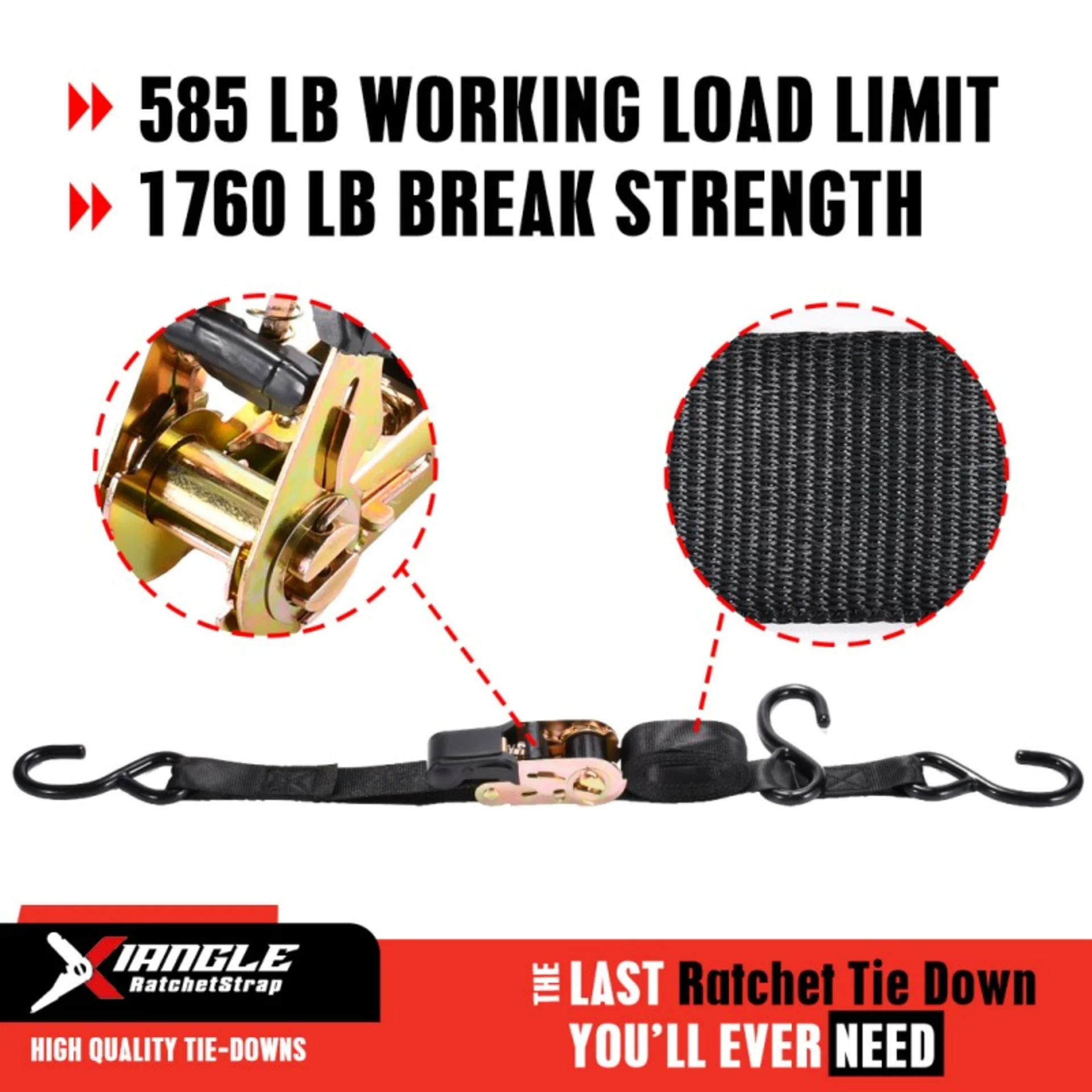 1" Jet Ski Ratchet Tiedown with Floating S Hook