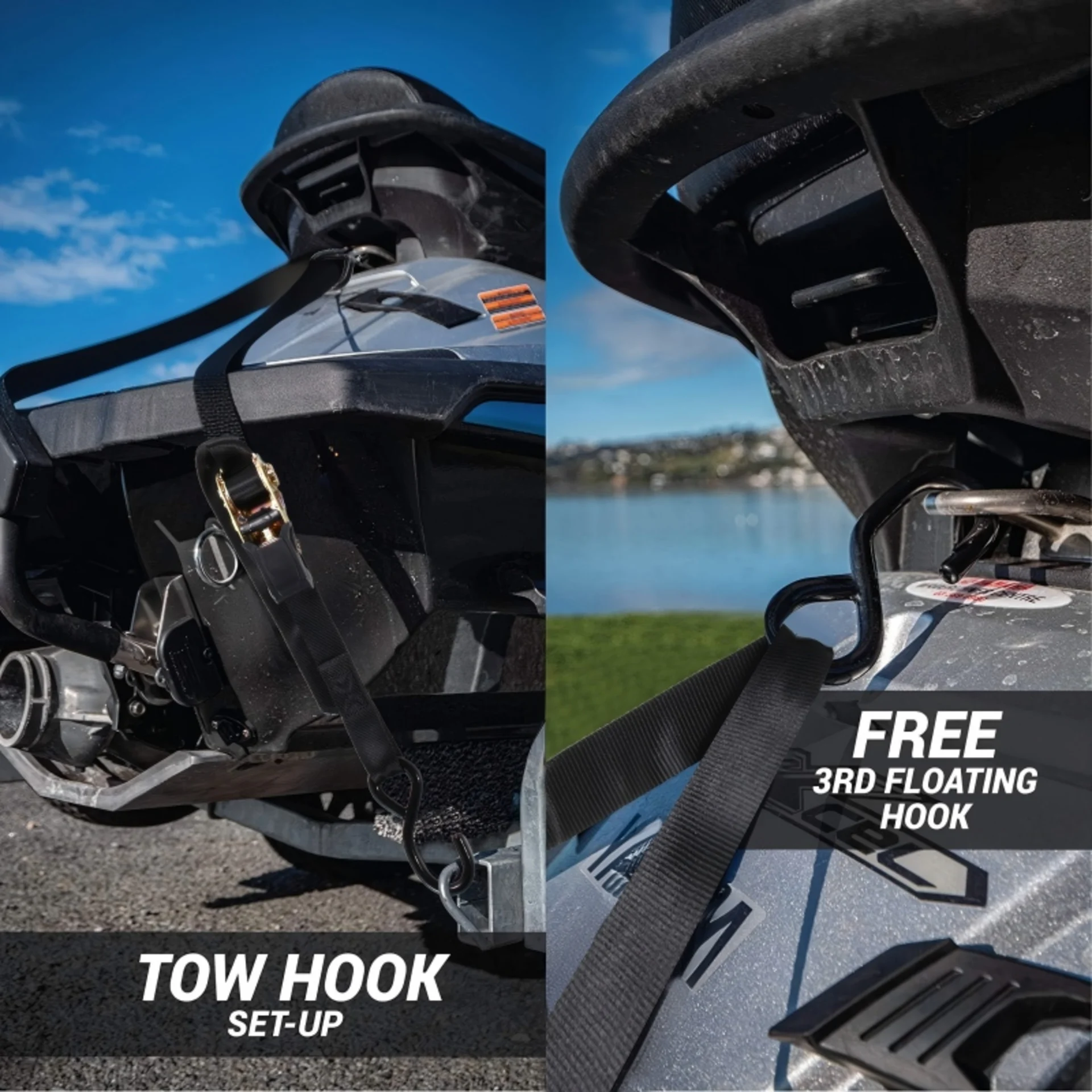 1" Jet Ski Ratchet Tiedown with Floating S Hook