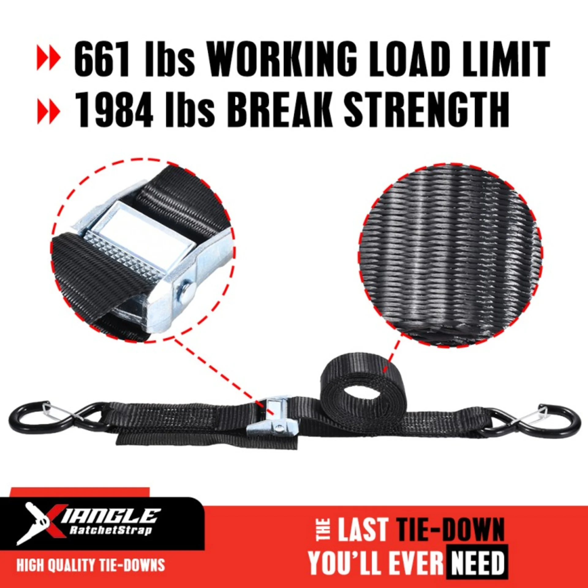 1.5" Padded Cam Buckle Strap with Locking S-Hook - 1984 lbs. BS