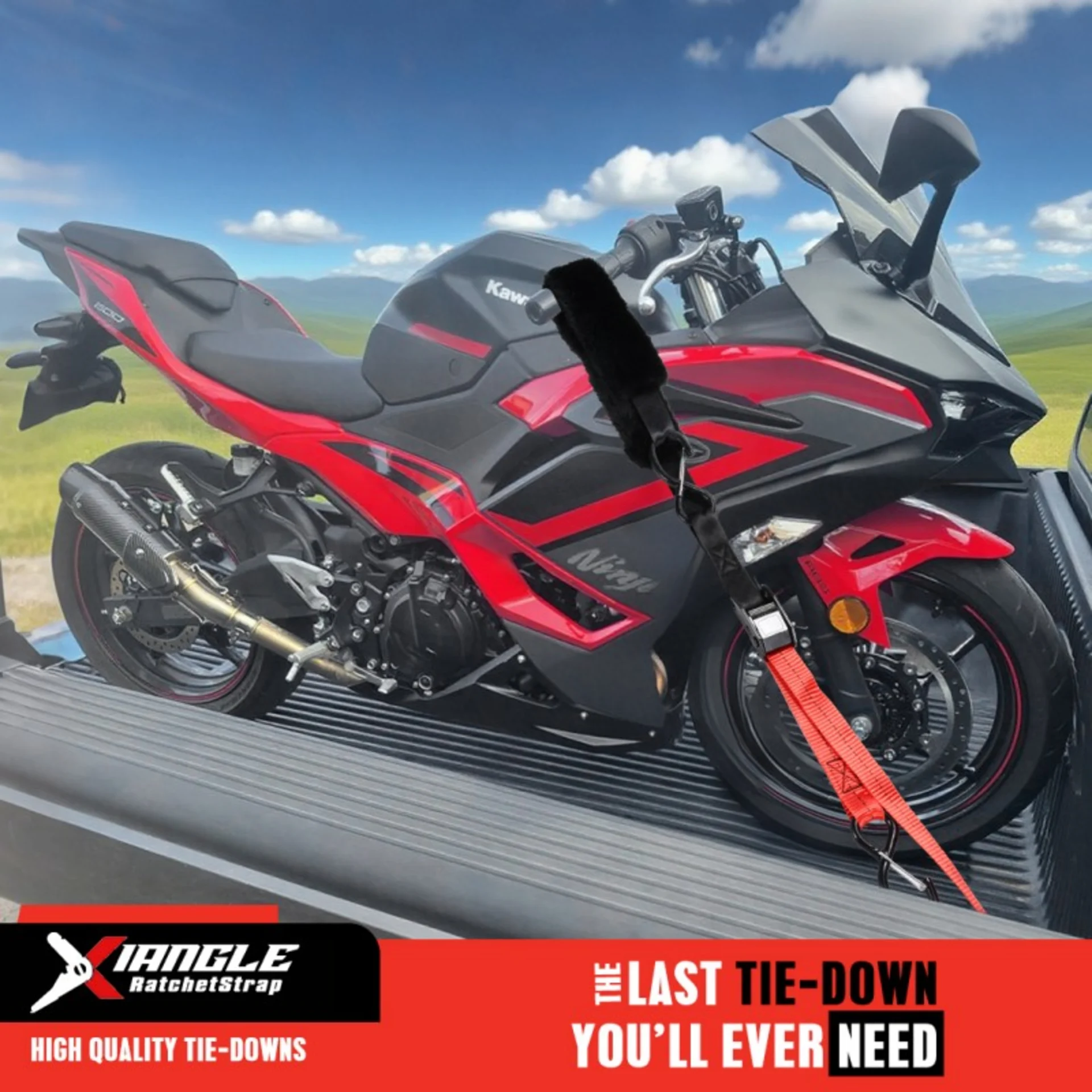 Cinta de Amarre para Motocicleta con Funda de Piel de Oveja - 550kg BS