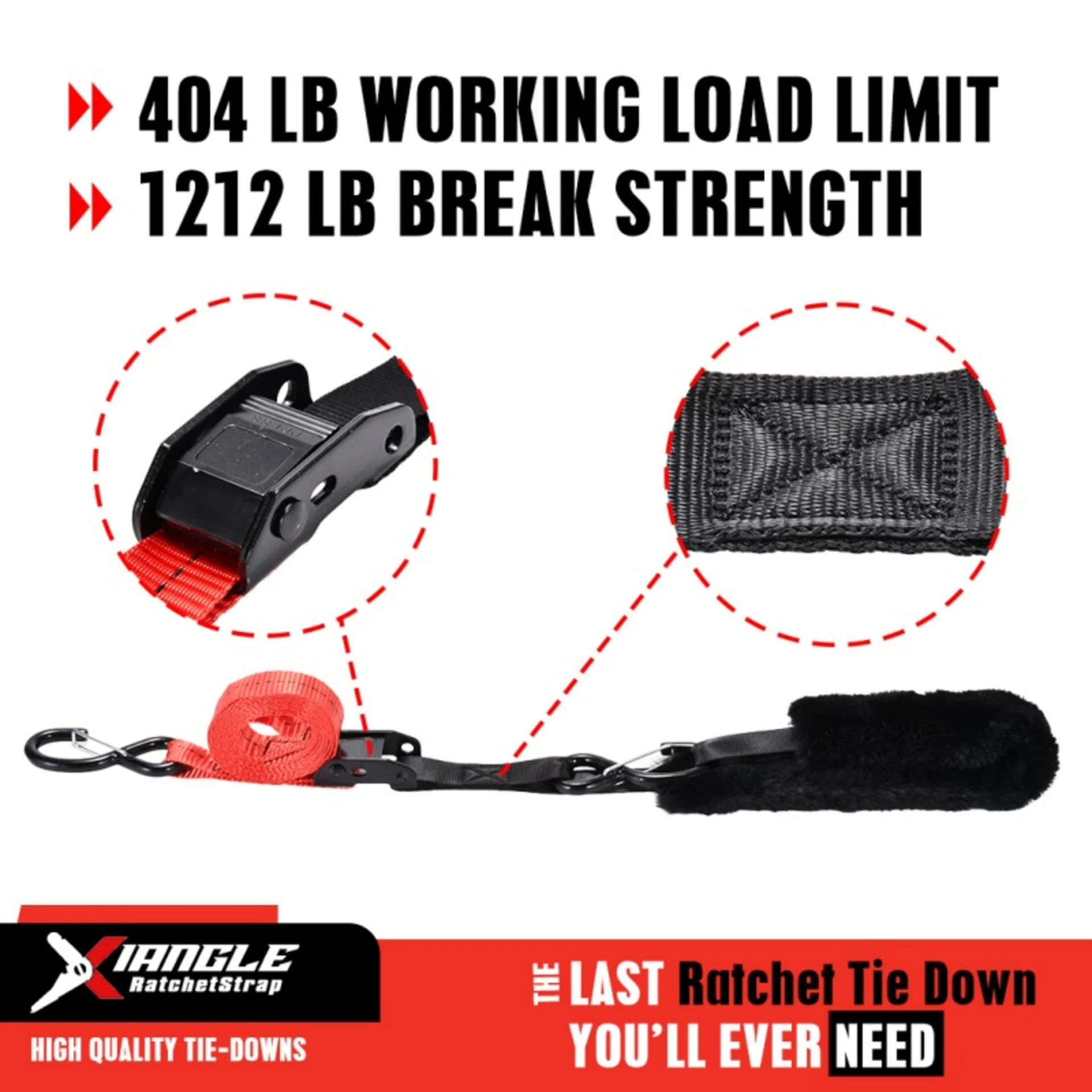 Cinta de Amarre para Motocicleta con Funda de Piel de Oveja - 550kg BS