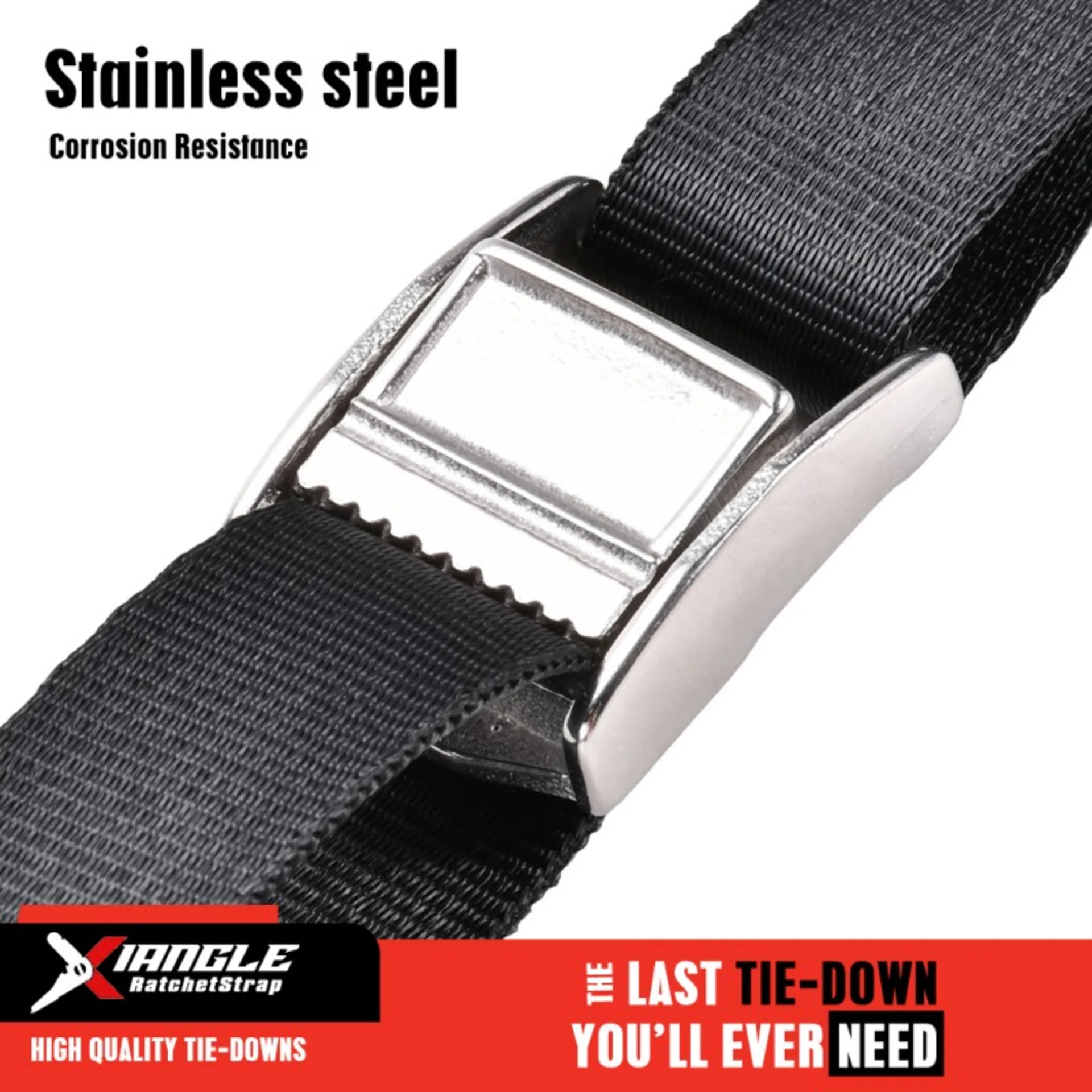 Cinta con Hebilla de Leva de 25mm en Acero Inoxidable 304 con Gancho S - 350kg