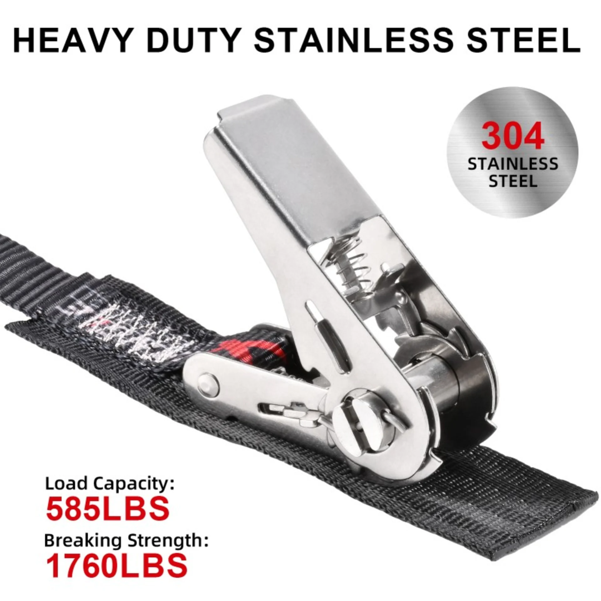 1" Stainless Steel Ratchet Endless Strap with Pad - 1760 lbs. BS