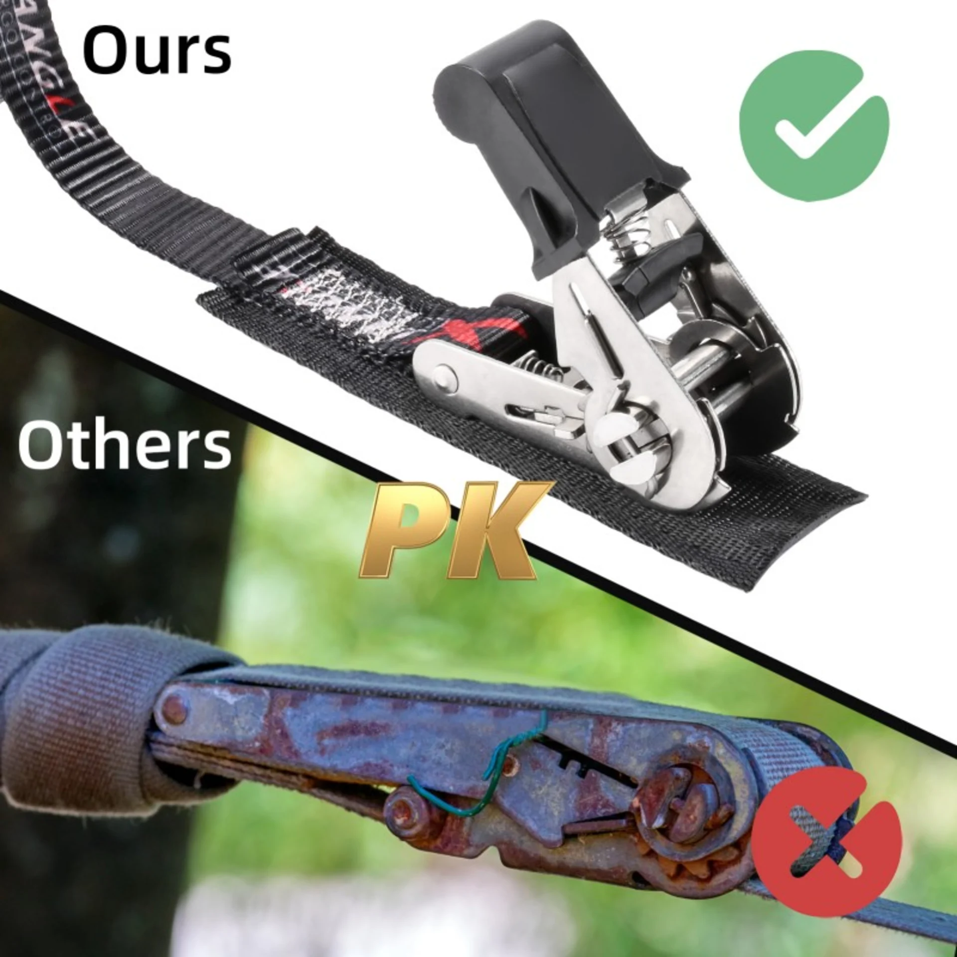 25mm Stainless Rubber Coated Ratchet Endless Strap with Pad - 800kg BS