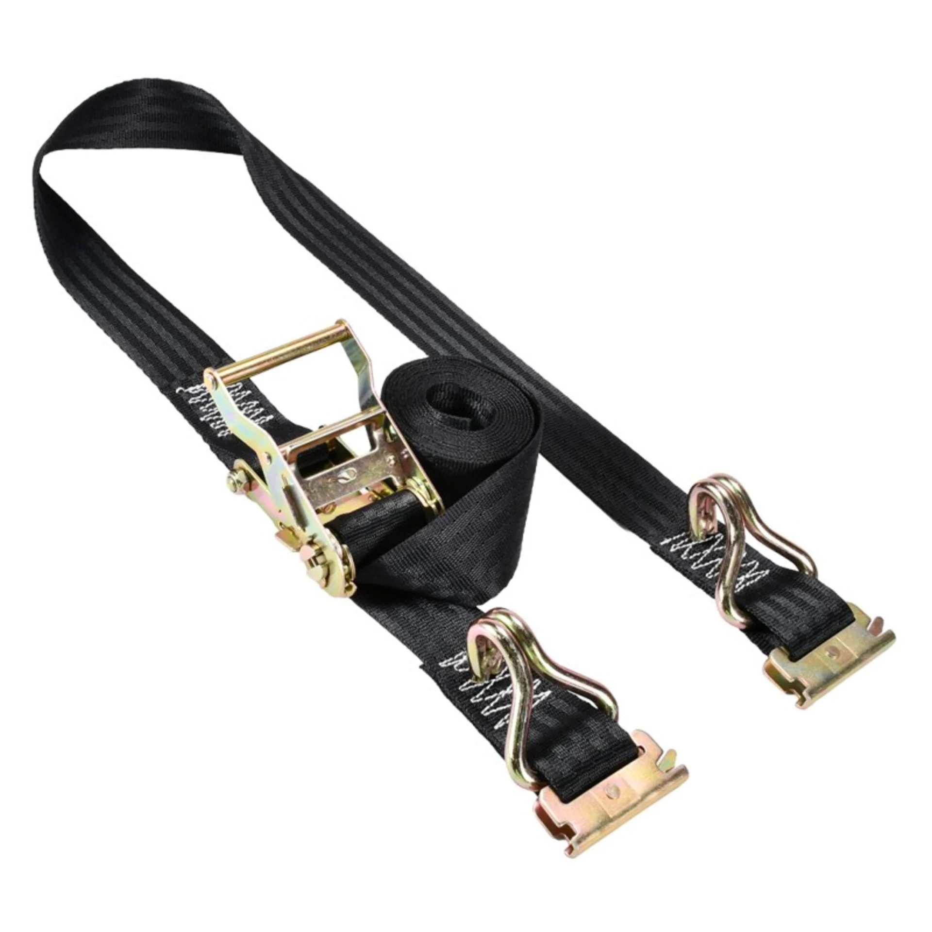 50mm E-Track Ratchet Strap W/ Wire Hooks & E-Fittings - 2000kg BS