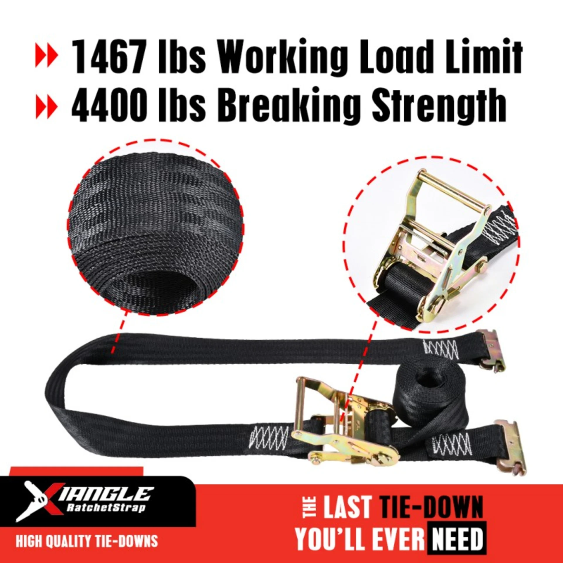 Cinta de Trinquete de 50mm para Riel E-Track con Anclajes E - 2000kg