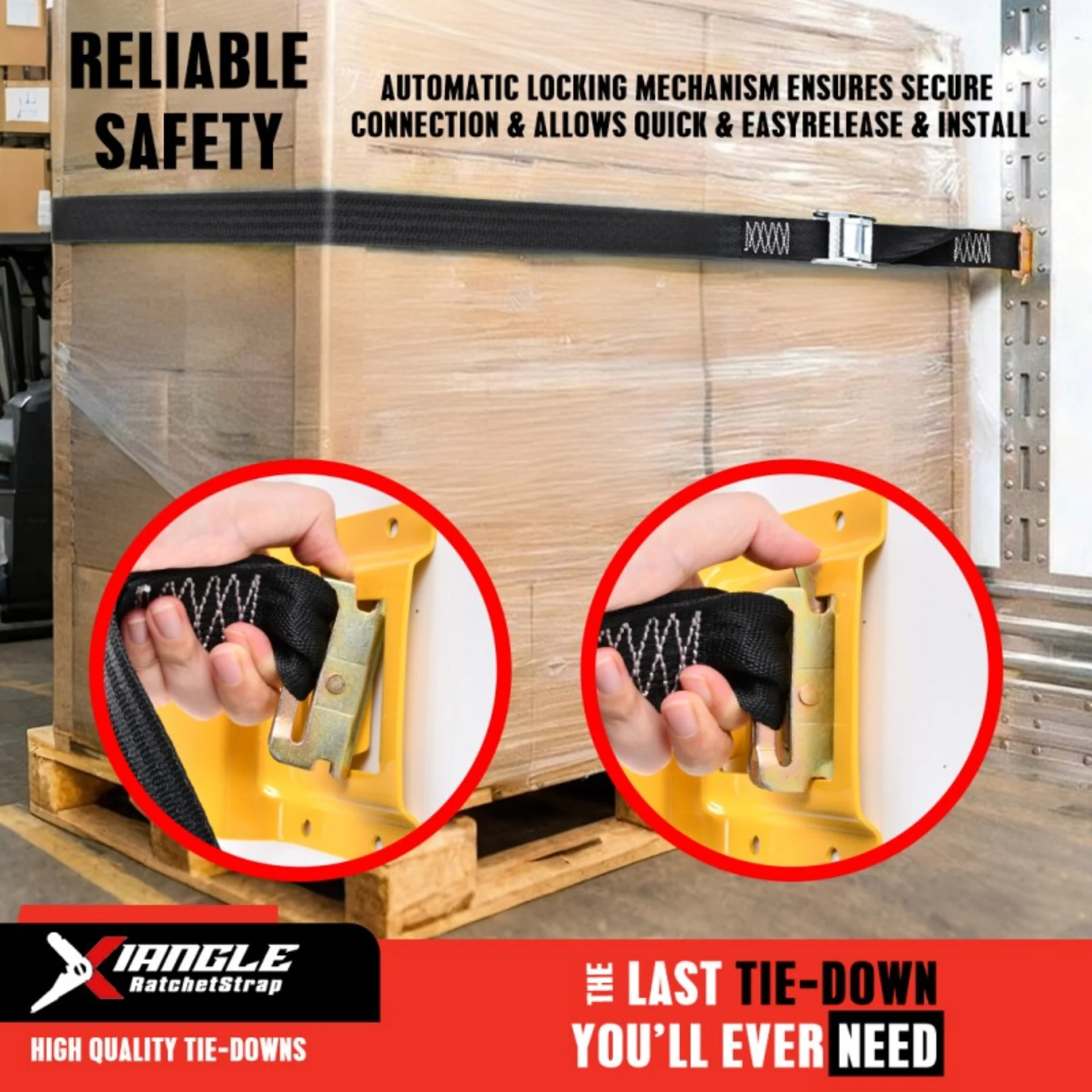 50mm E-Track Cam Buckle Lashing with E-Fittings - 1134kg BS