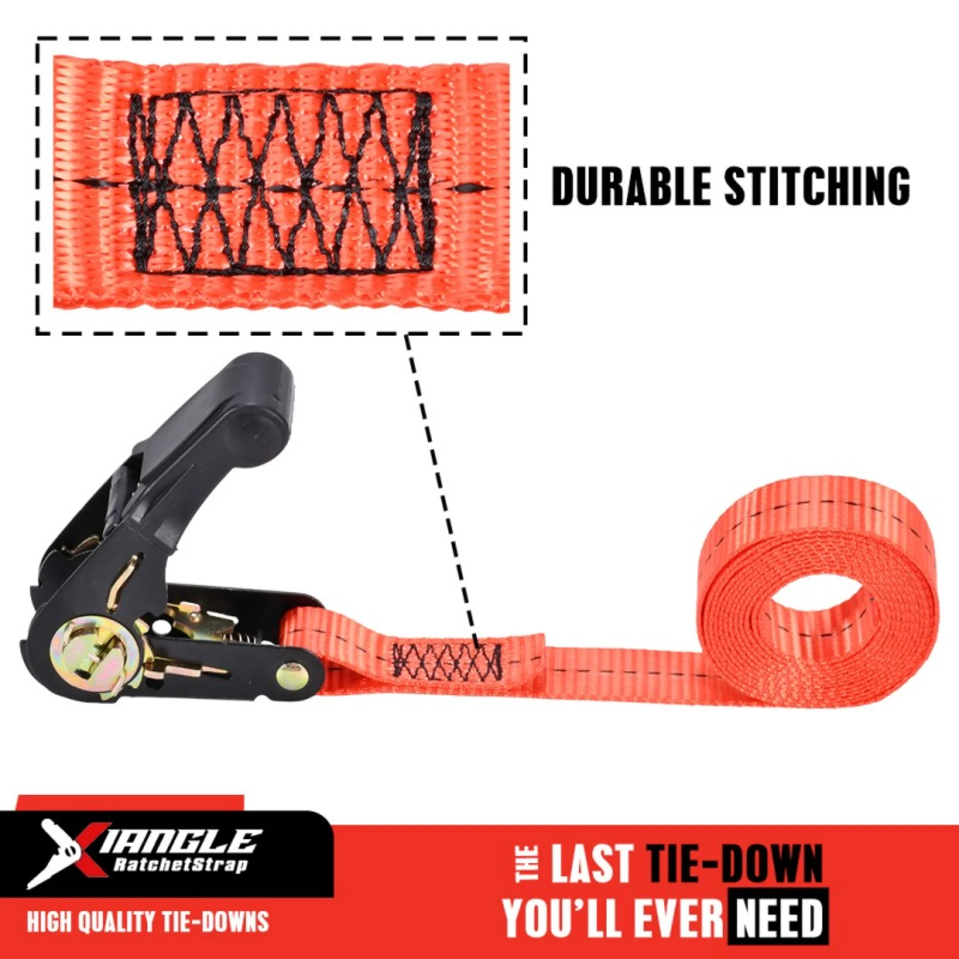 25mm Rubber Grip Ratchet Strap Endless - 800kg LC