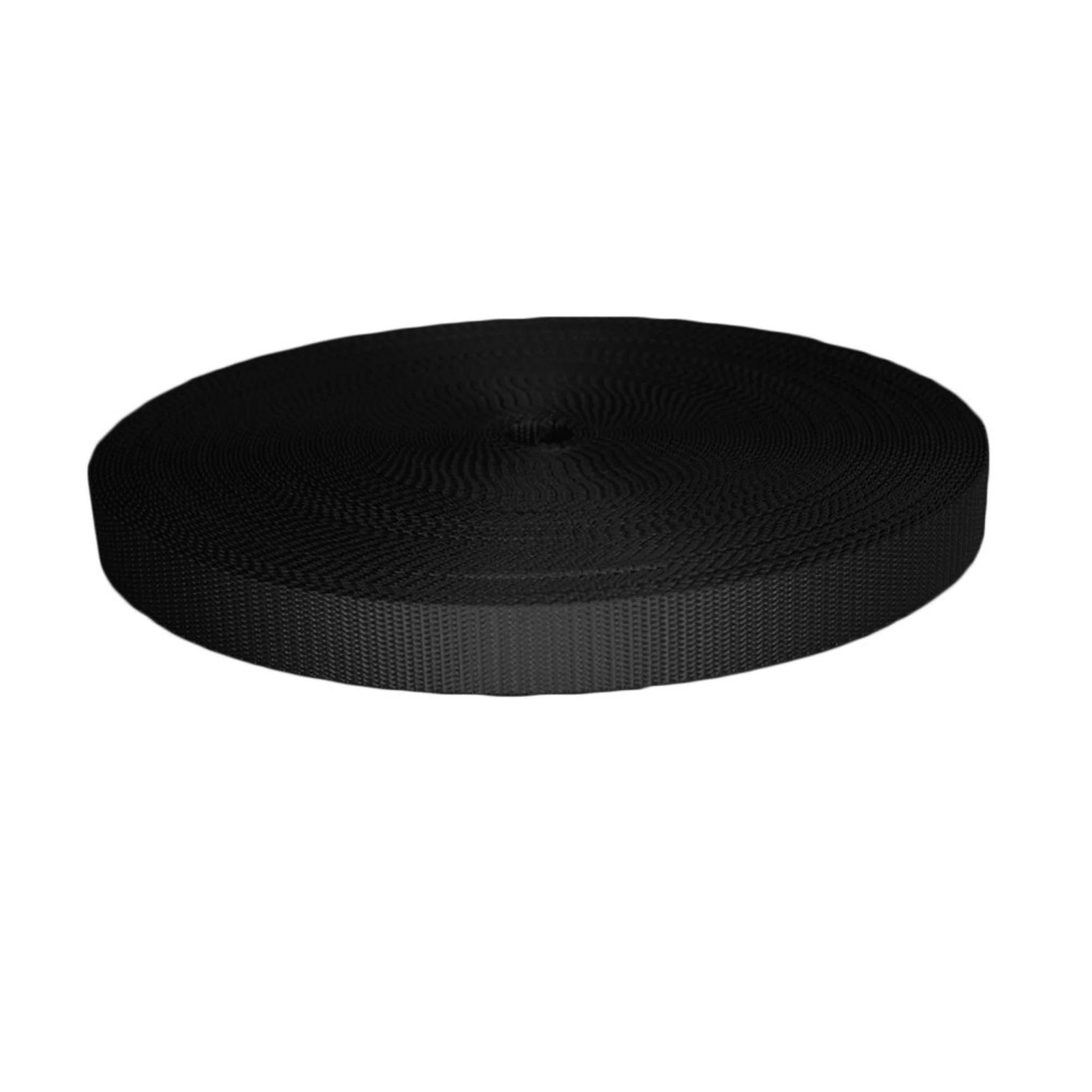25mm Heavy Duty UV Resistant Polyester Webbing Black - 1600kg BS