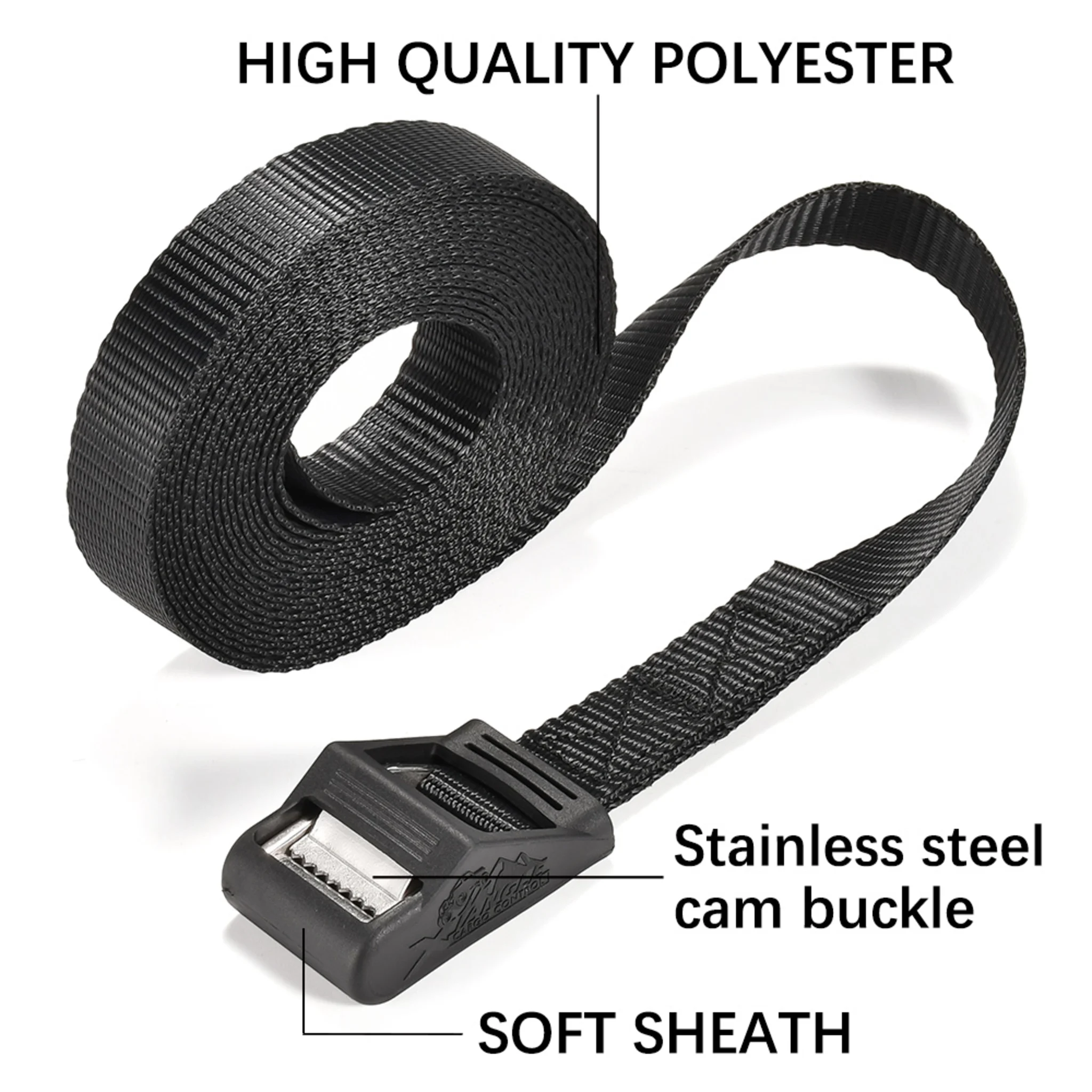 25mm Stainless Cam Strap with PVC Protector - 450kg LC