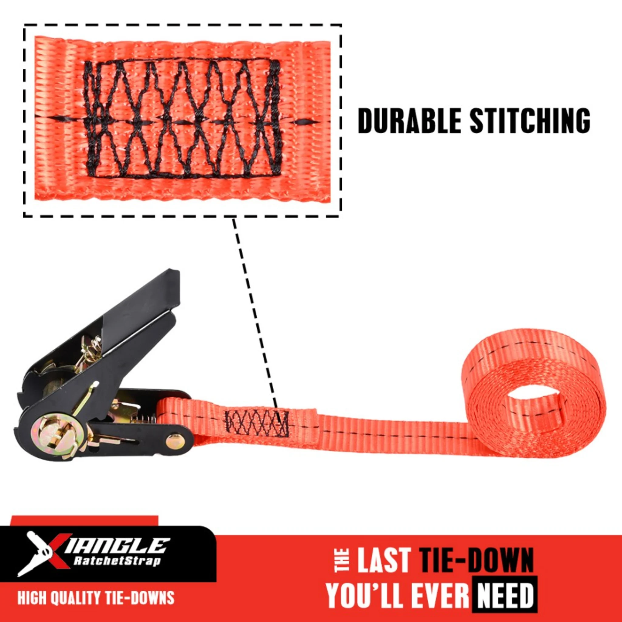 25mm Black E-Coat Ratchet Strap Endless - 800kg LC