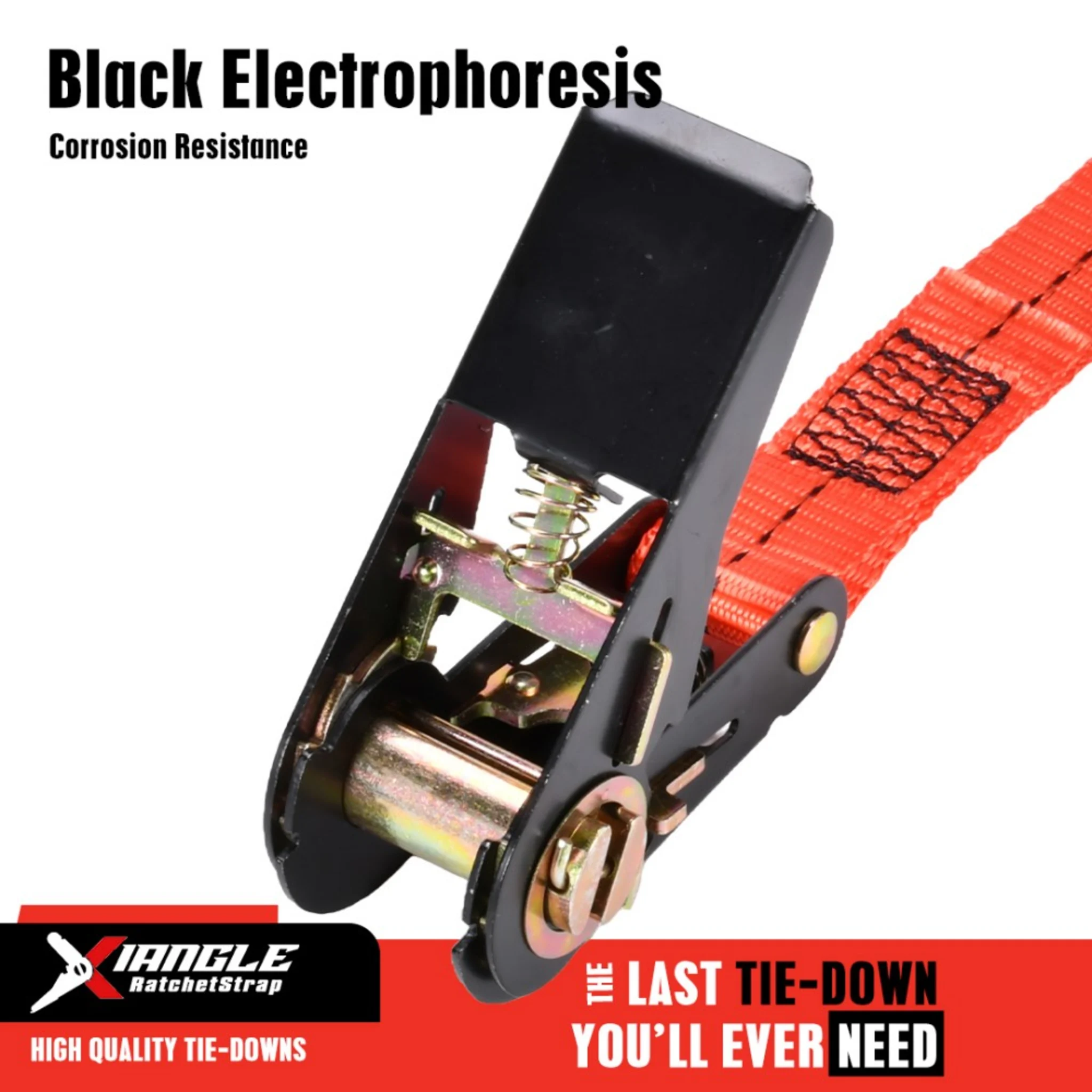 25mm Black E-Coat Ratchet Strap Endless - 800kg LC