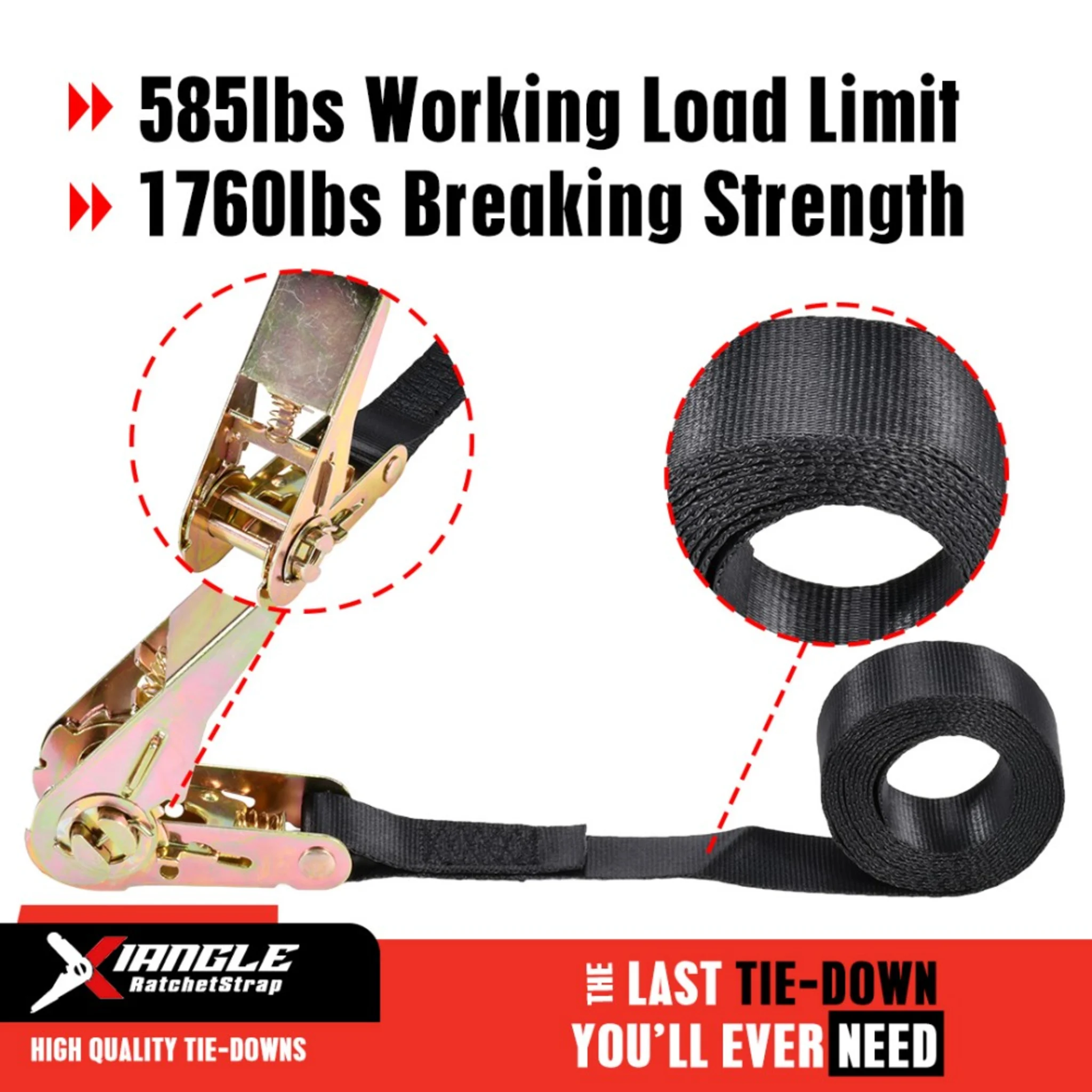 25mm Standard Ratchet Strap Endless - 800kg LC