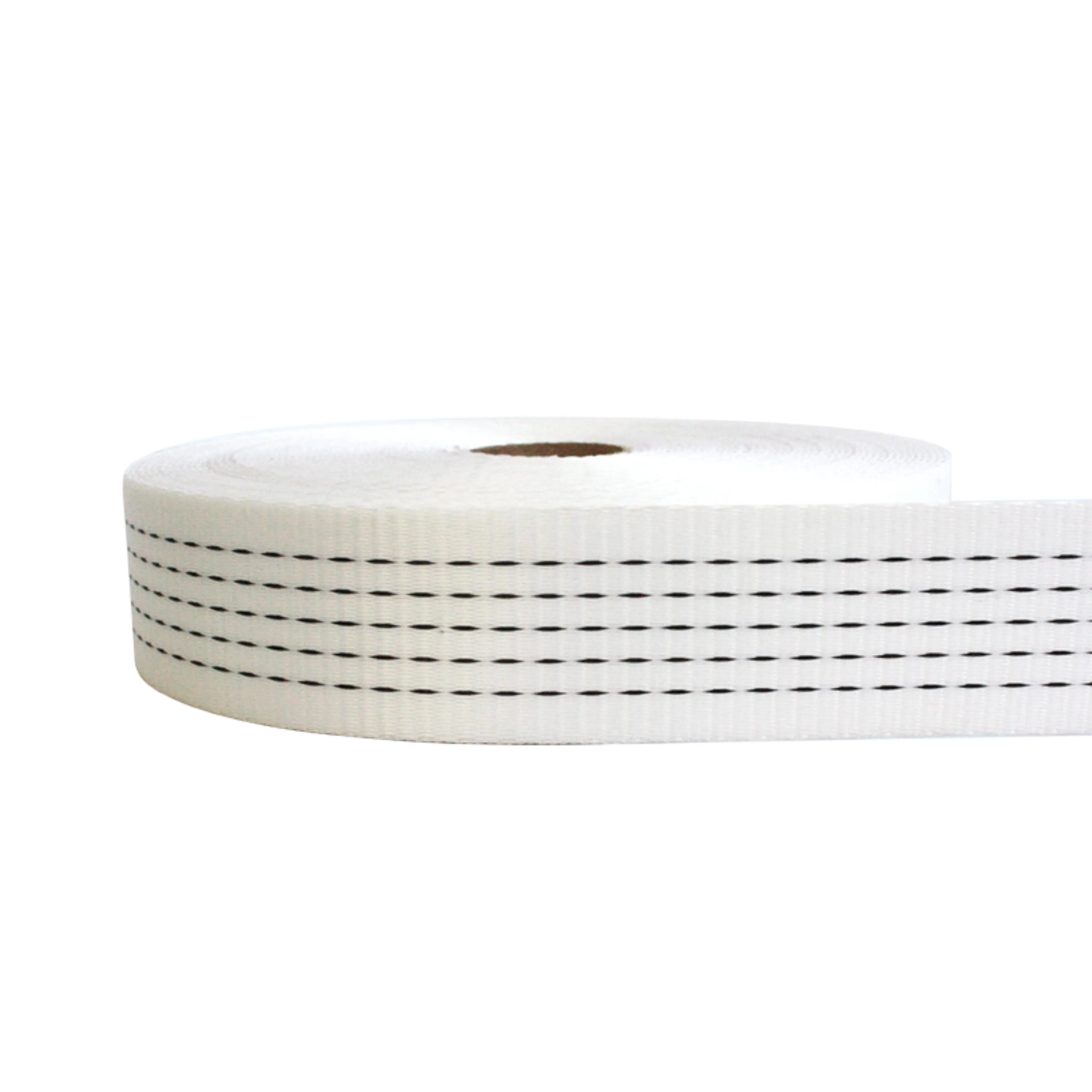 50mm UV-beständiges Polyester Gurtband Weiß 5 Streifen - 5000 kg Bruchlast