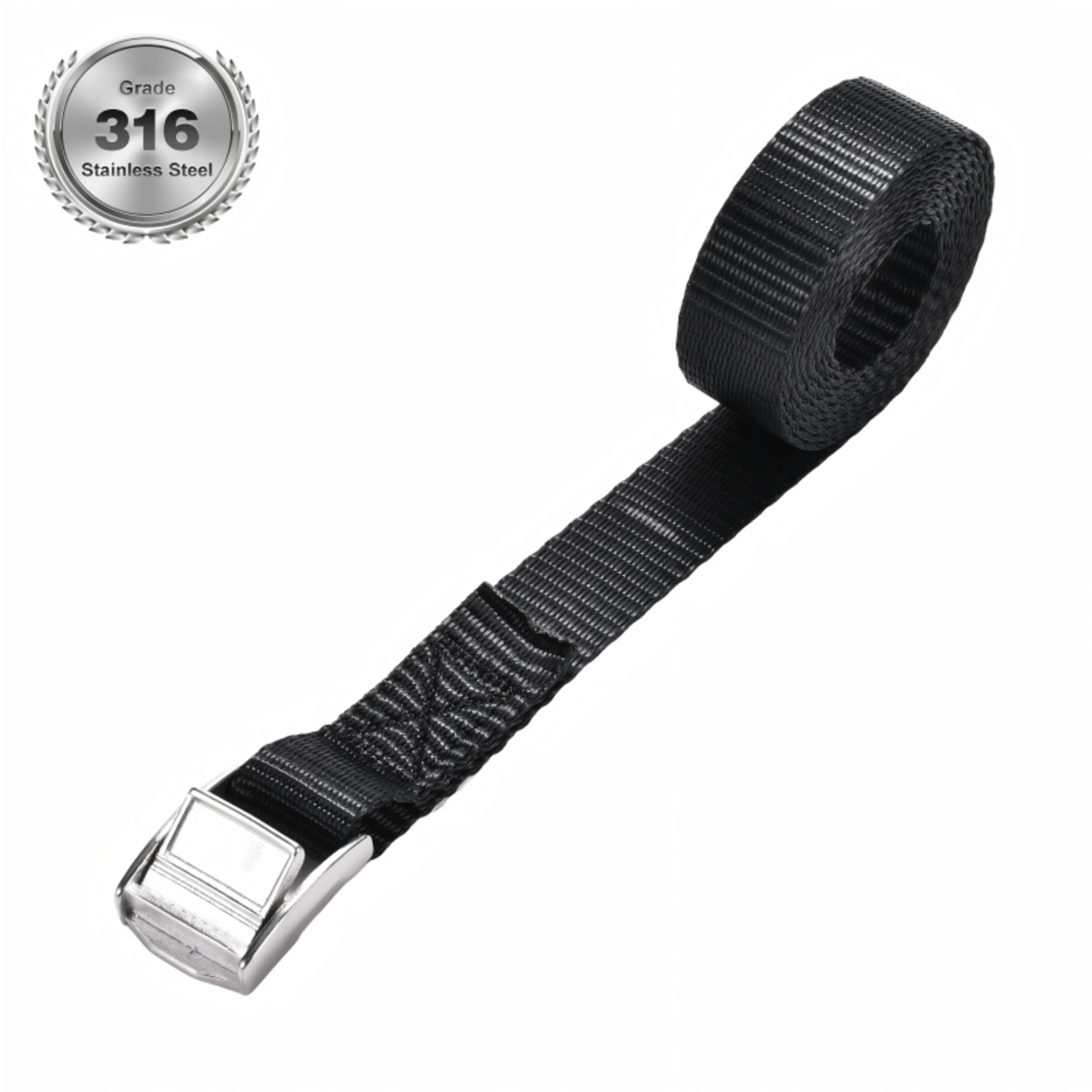 25mm 316 Stainless Steel Cam Buckle Lashing Strap - LC 350 daN