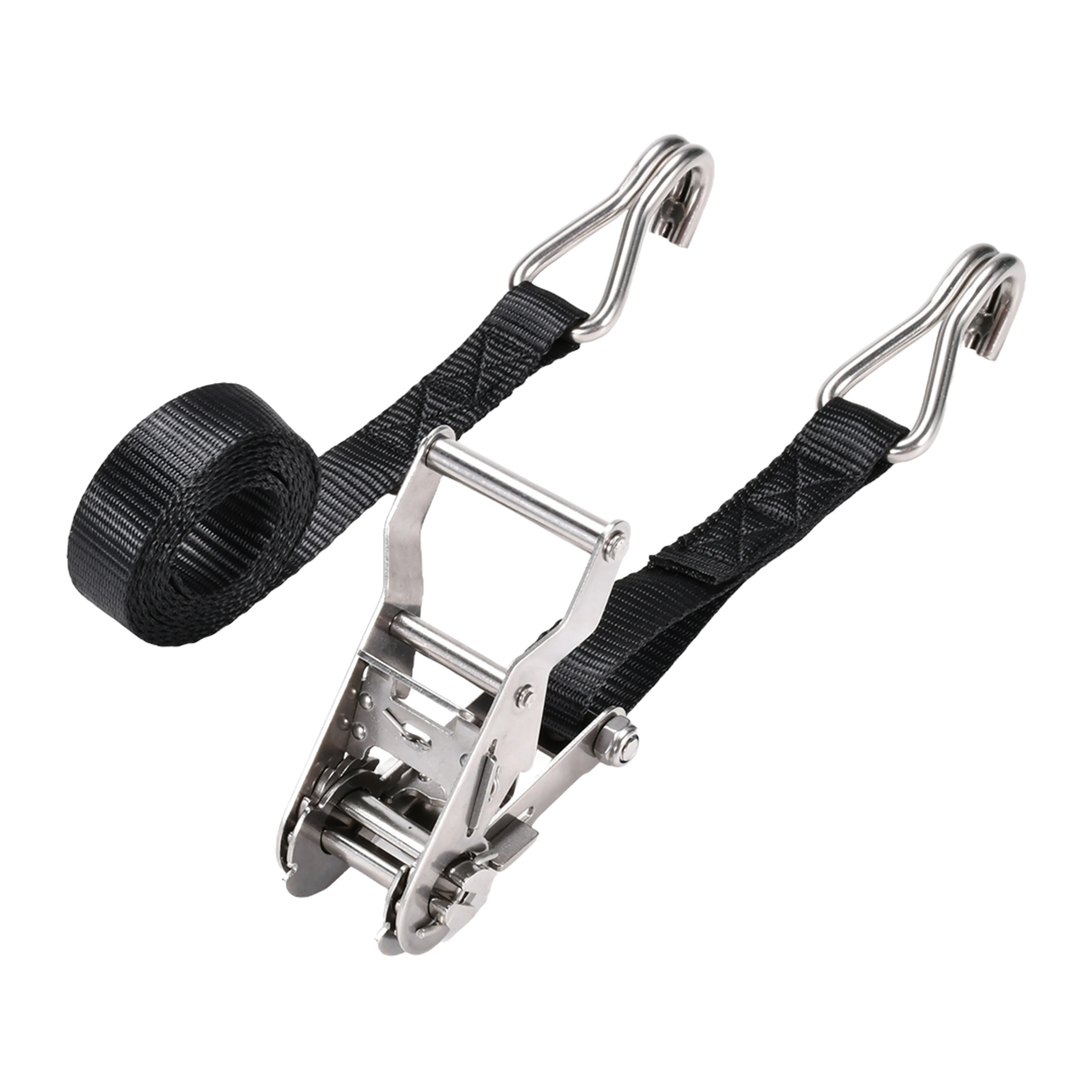Sangle à Cliquet 27mm en Inox 304 avec Double Crochet J - 1200kg