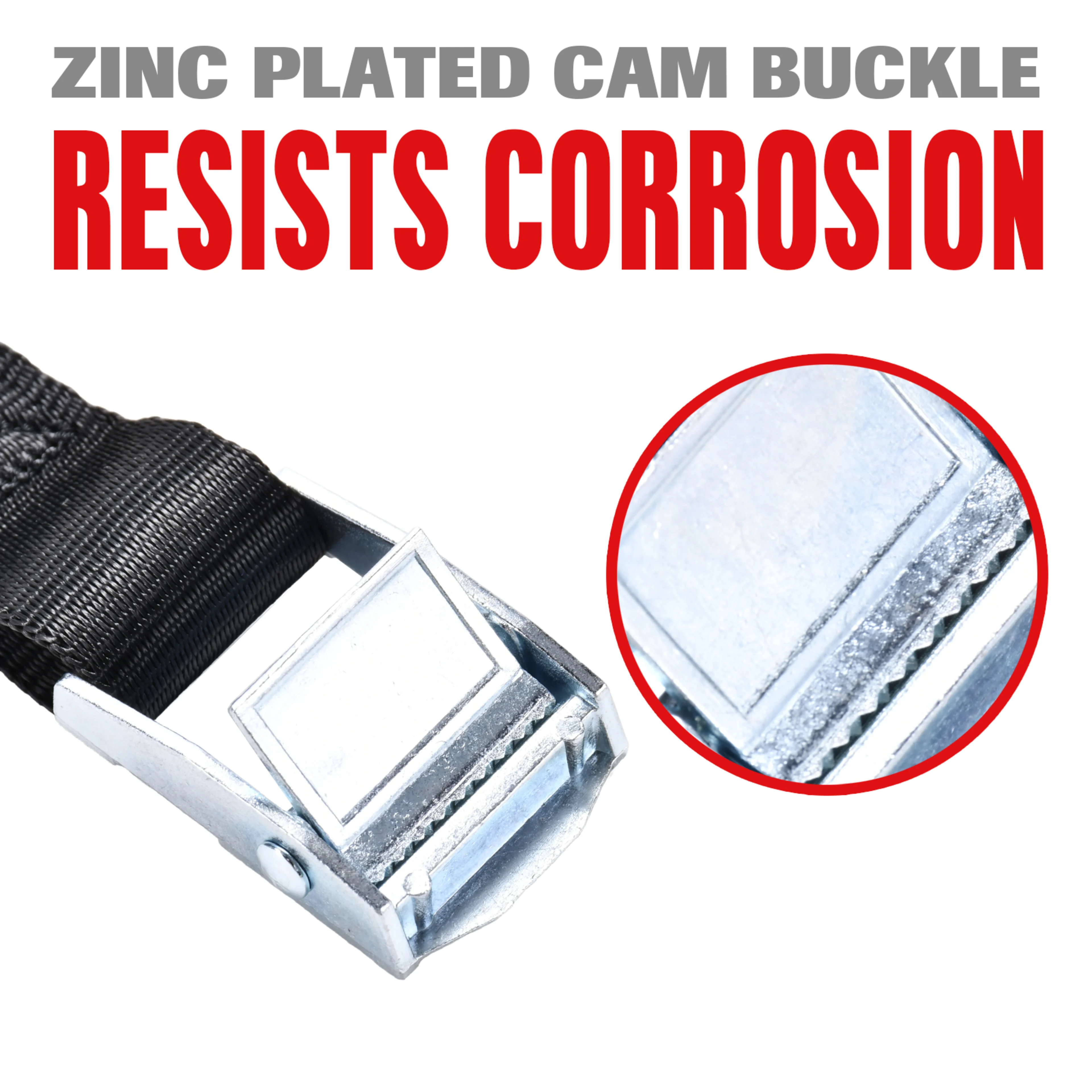 1" Endless Cam Buckle Tie Down Strap | 550lbs Break Strength