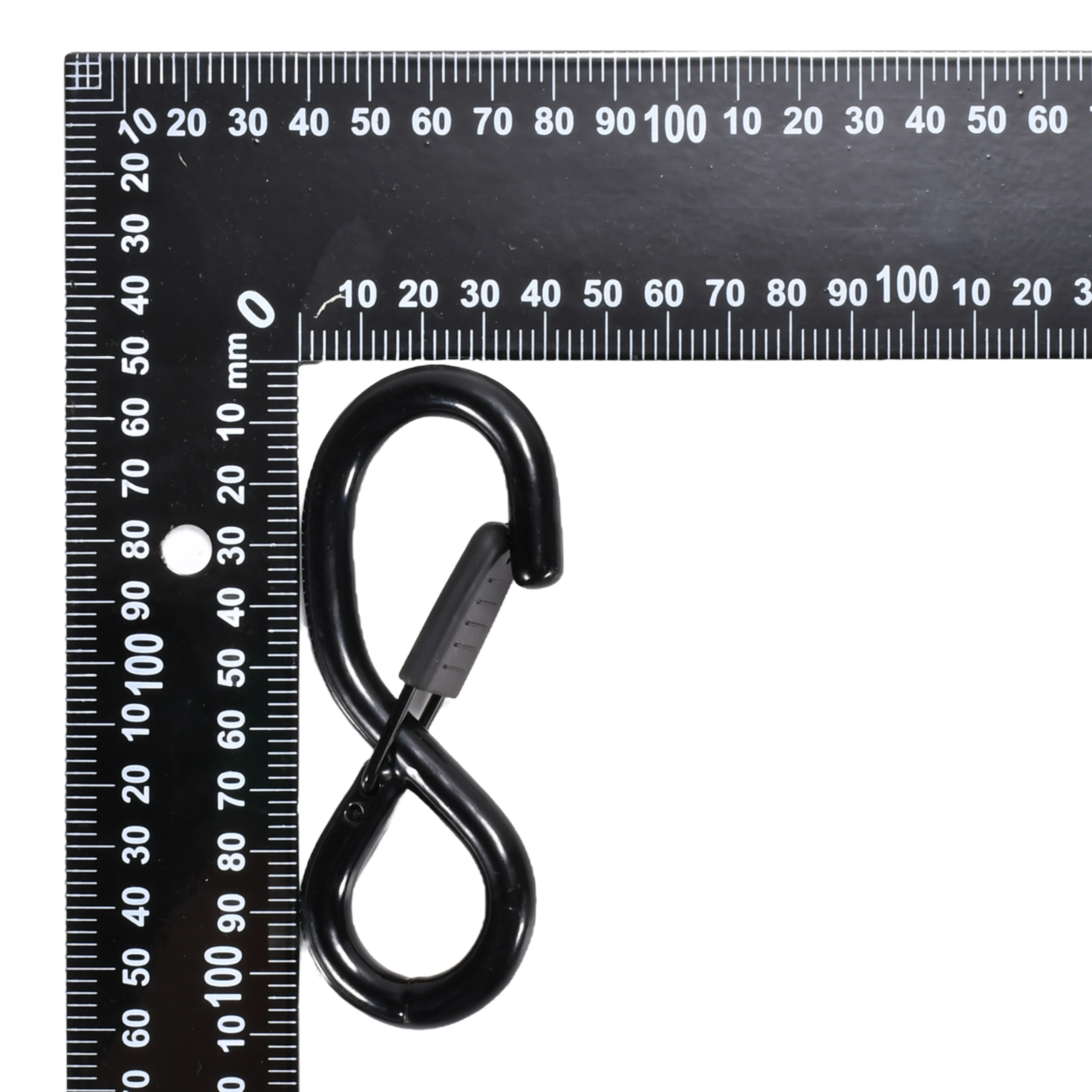 25mm S-Hook with Rubber Coated Latch - 800kg Breaking Strength