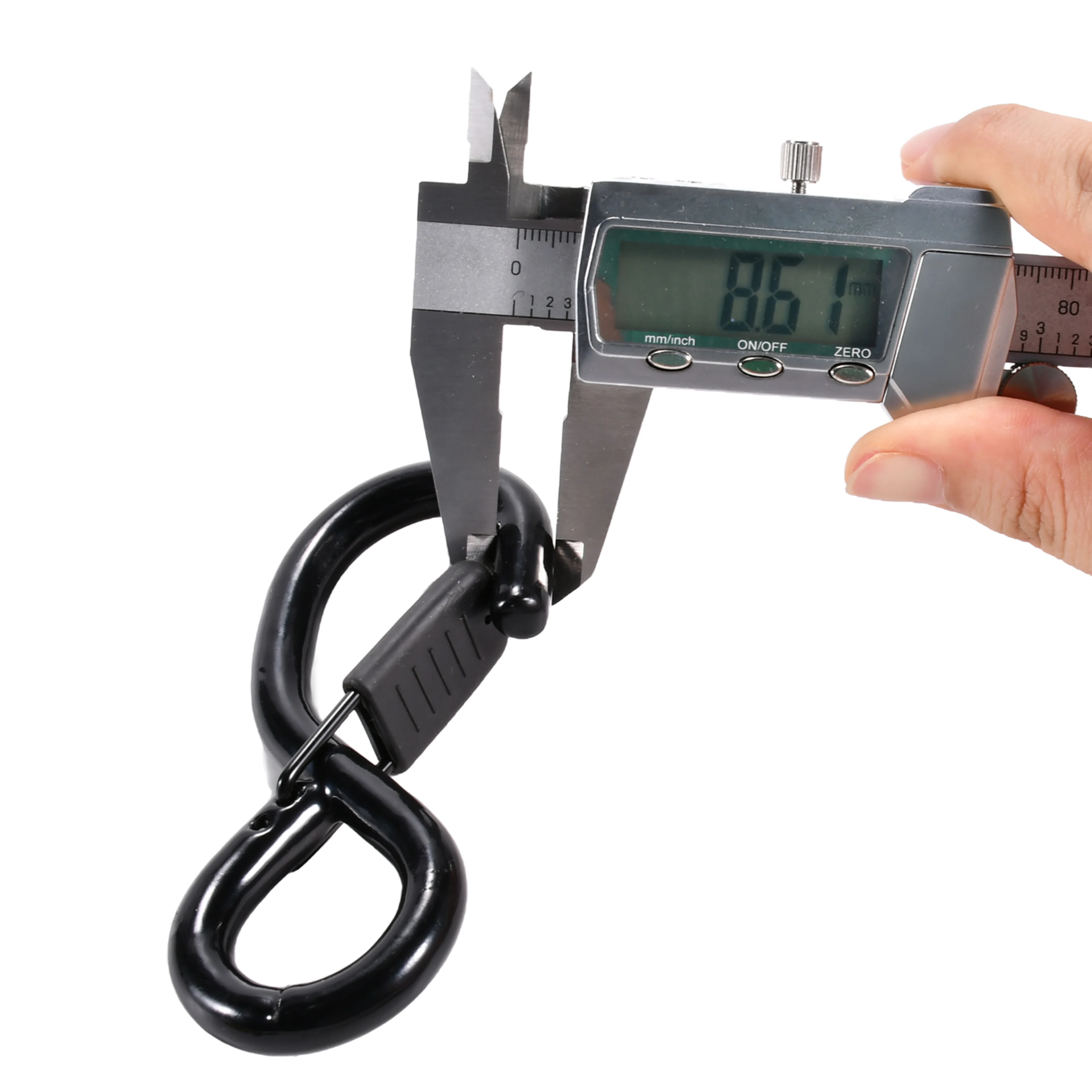 25mm S-Hook with Rubber Coated Latch - 800kg Breaking Strength