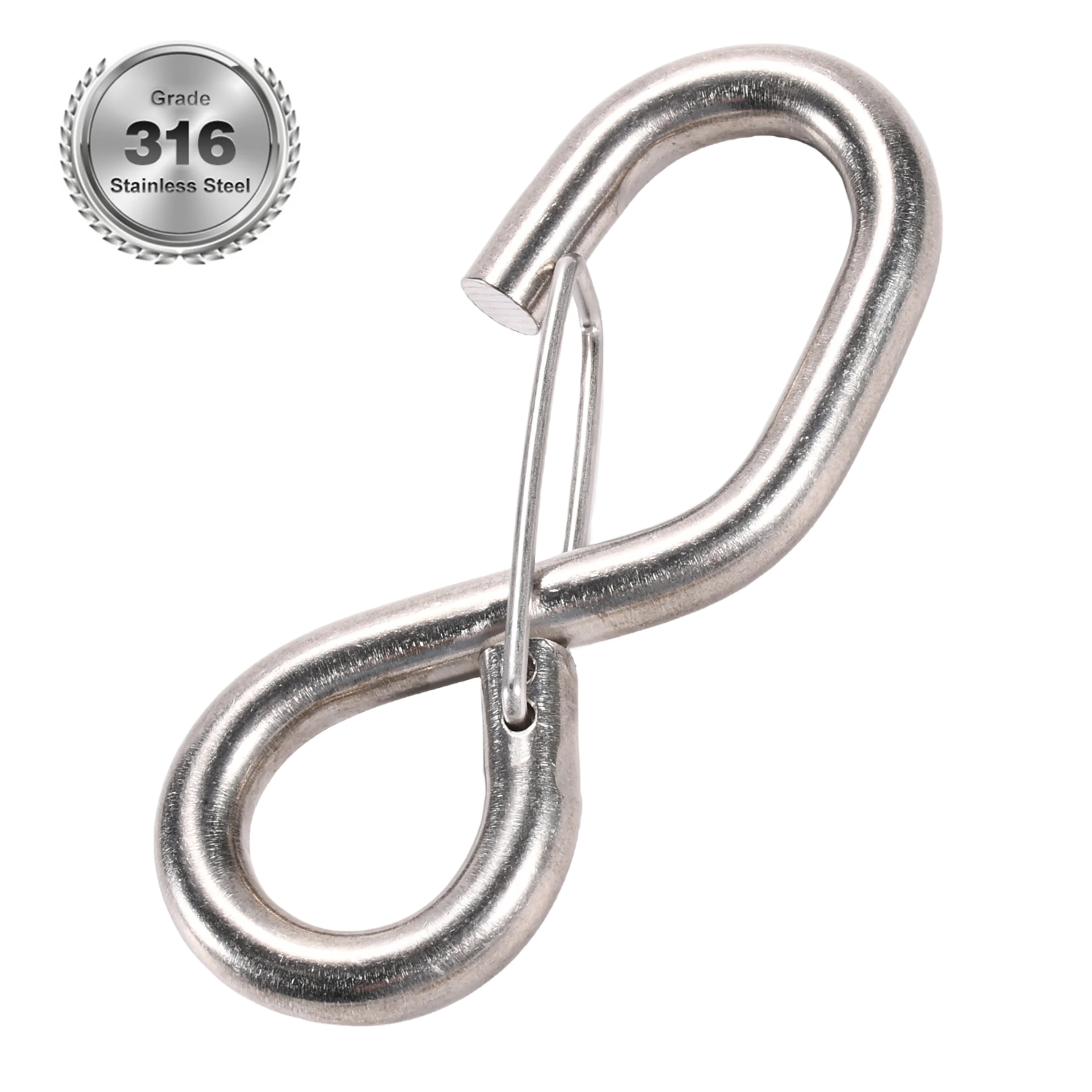 25mm 316 Stainless Steel S-Hook with Latch - 800kg MBS
