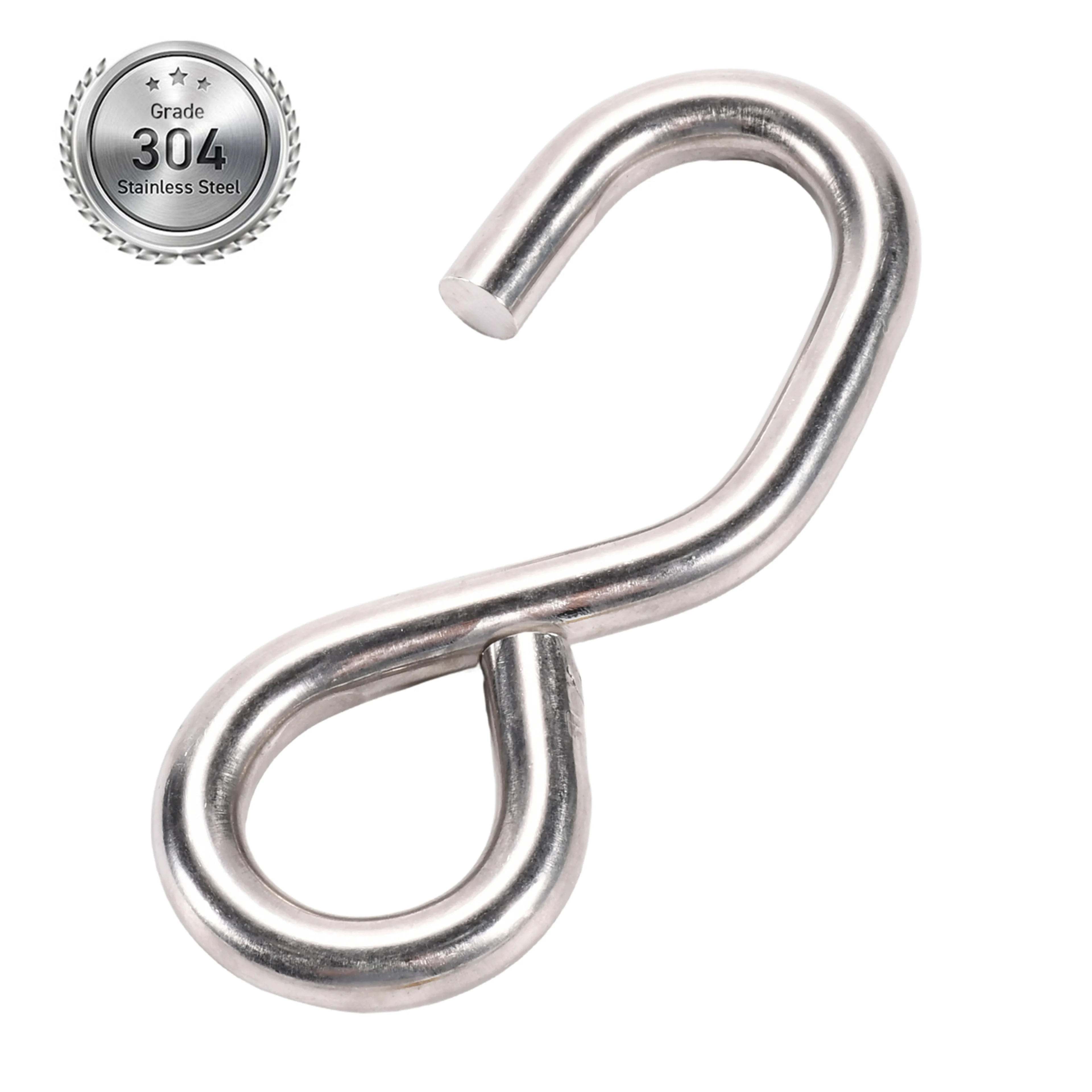 25mm 304 Stainless Steel S-Hook - 800kg MBS