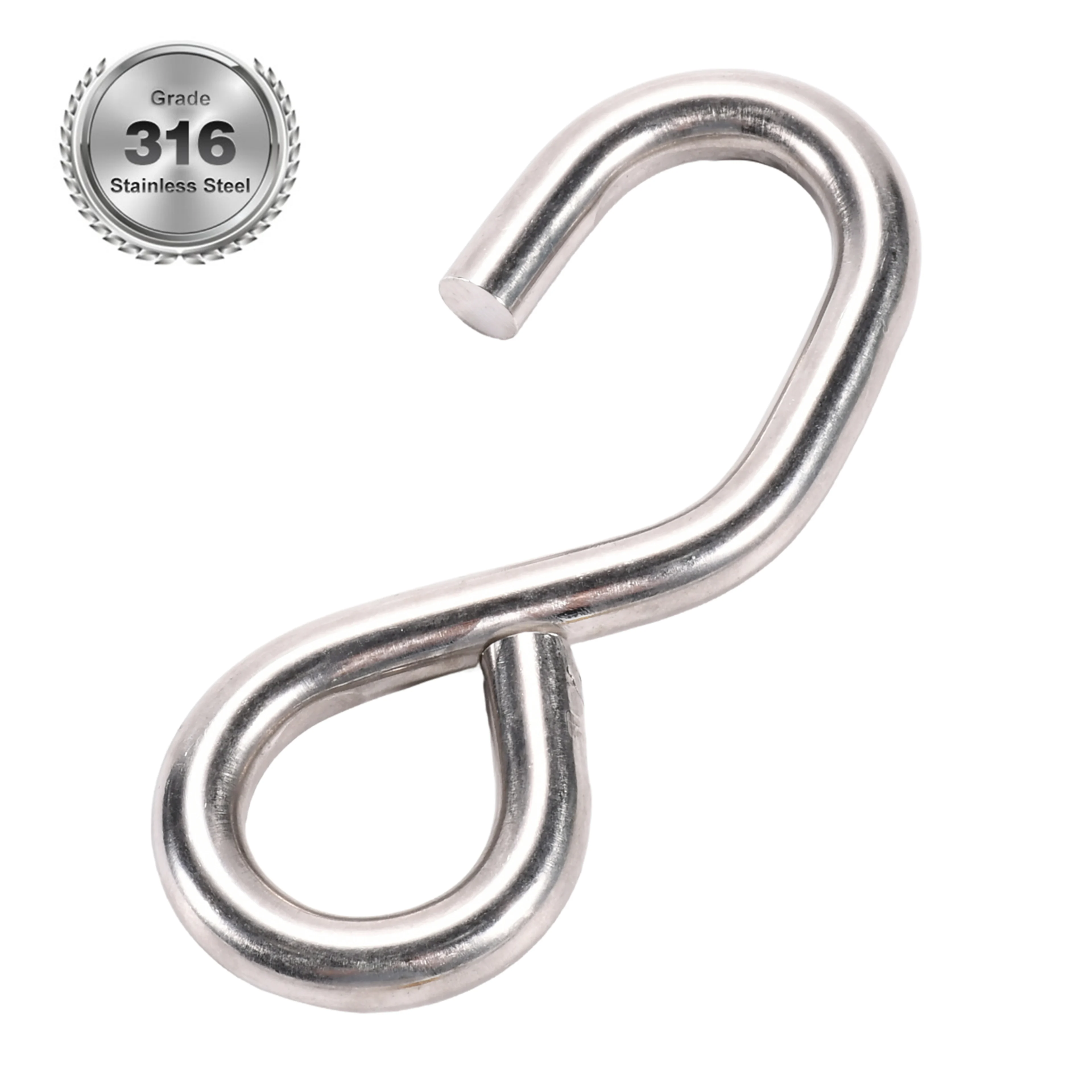 25mm 316 Stainless Steel S-Hook - 800kg MBS