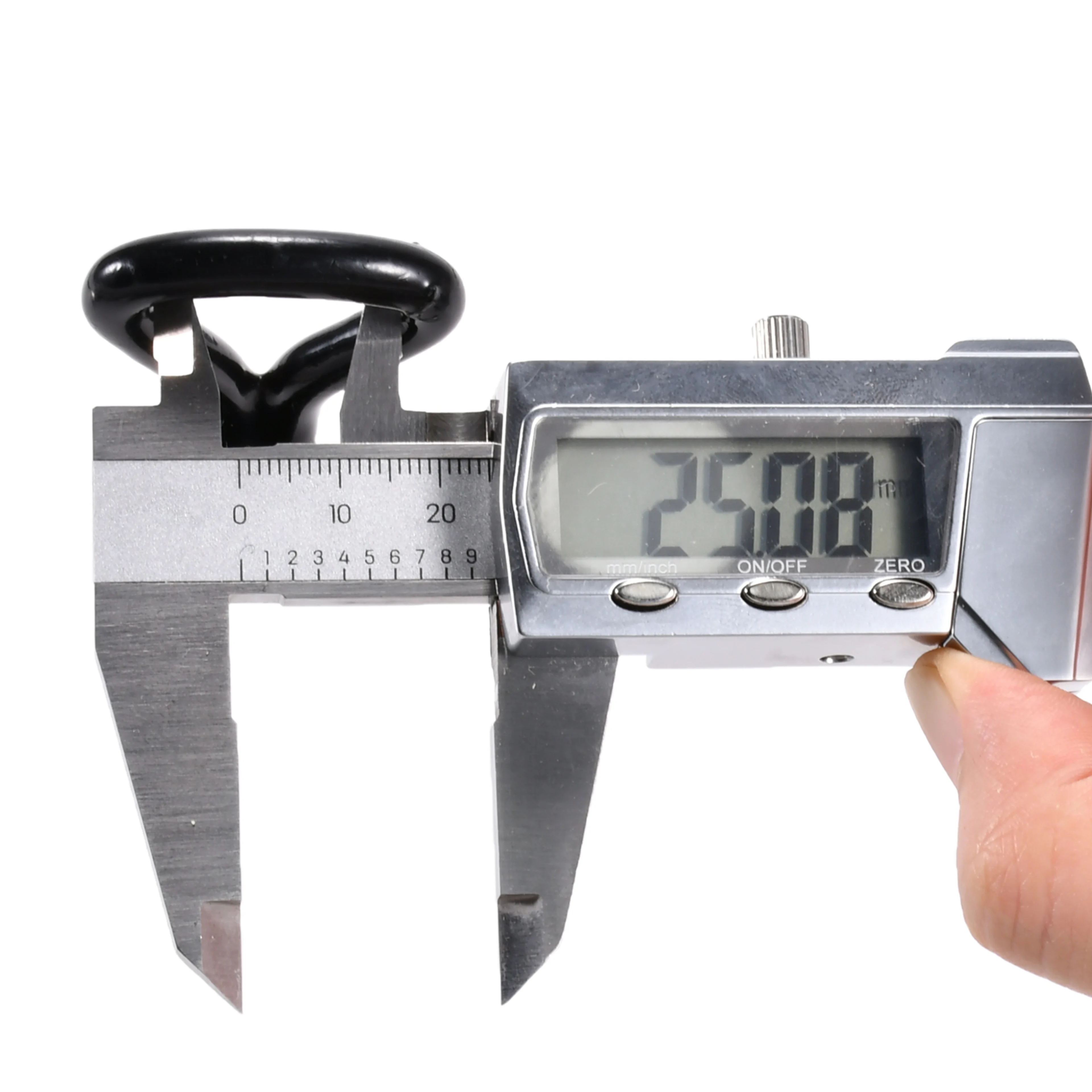 Gancho Doble J Plateado Negro 25mm - 800kg de rotura