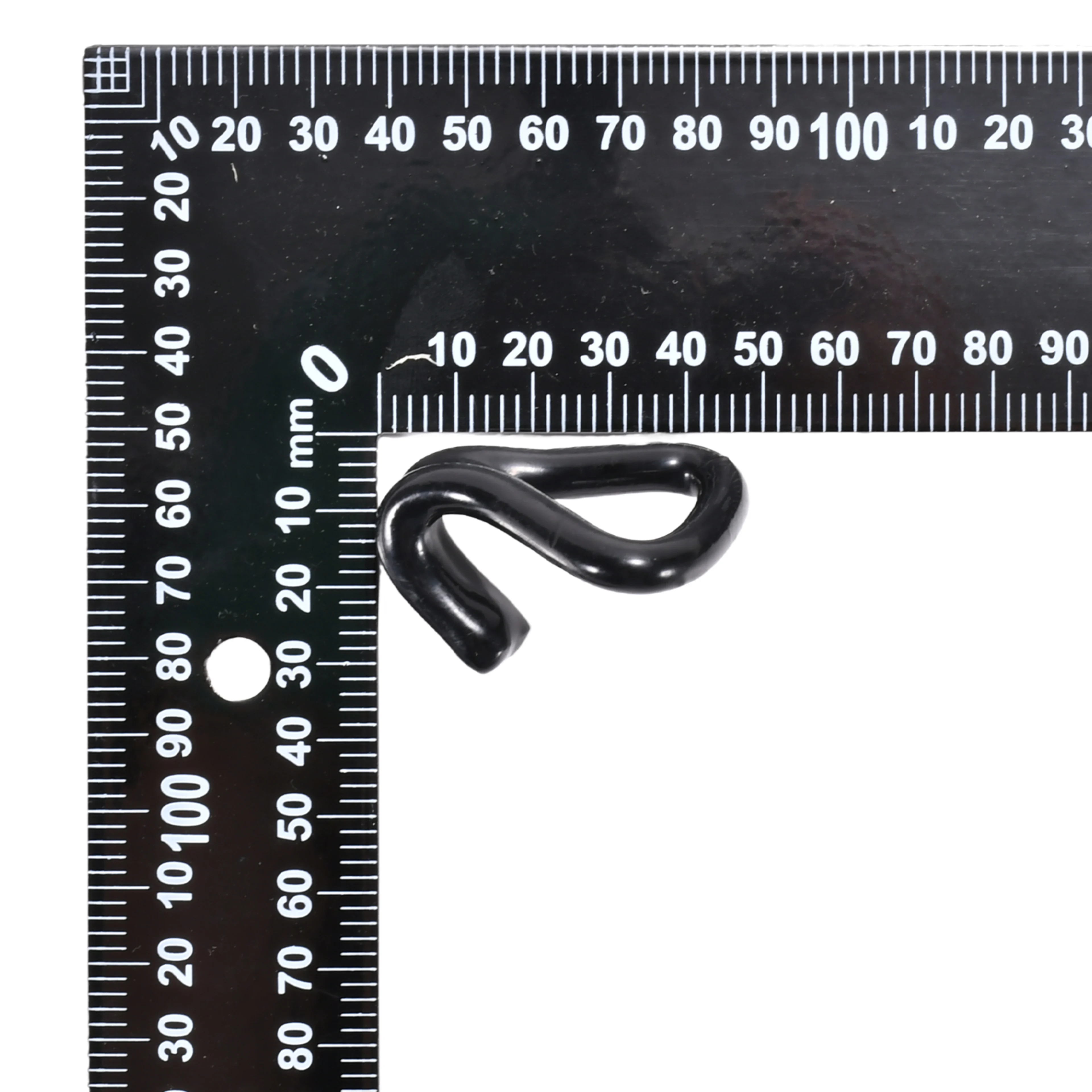 Gancho Doble J Plateado Negro 25mm - 800kg de rotura